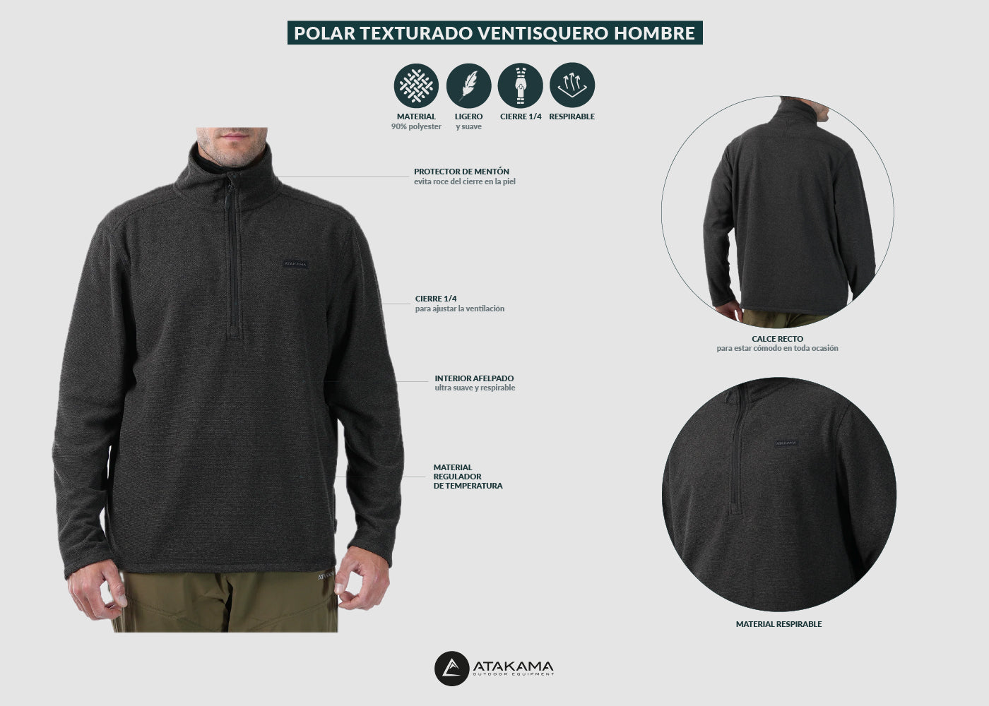 Polar Texturado Hombre Ventisquero Verde