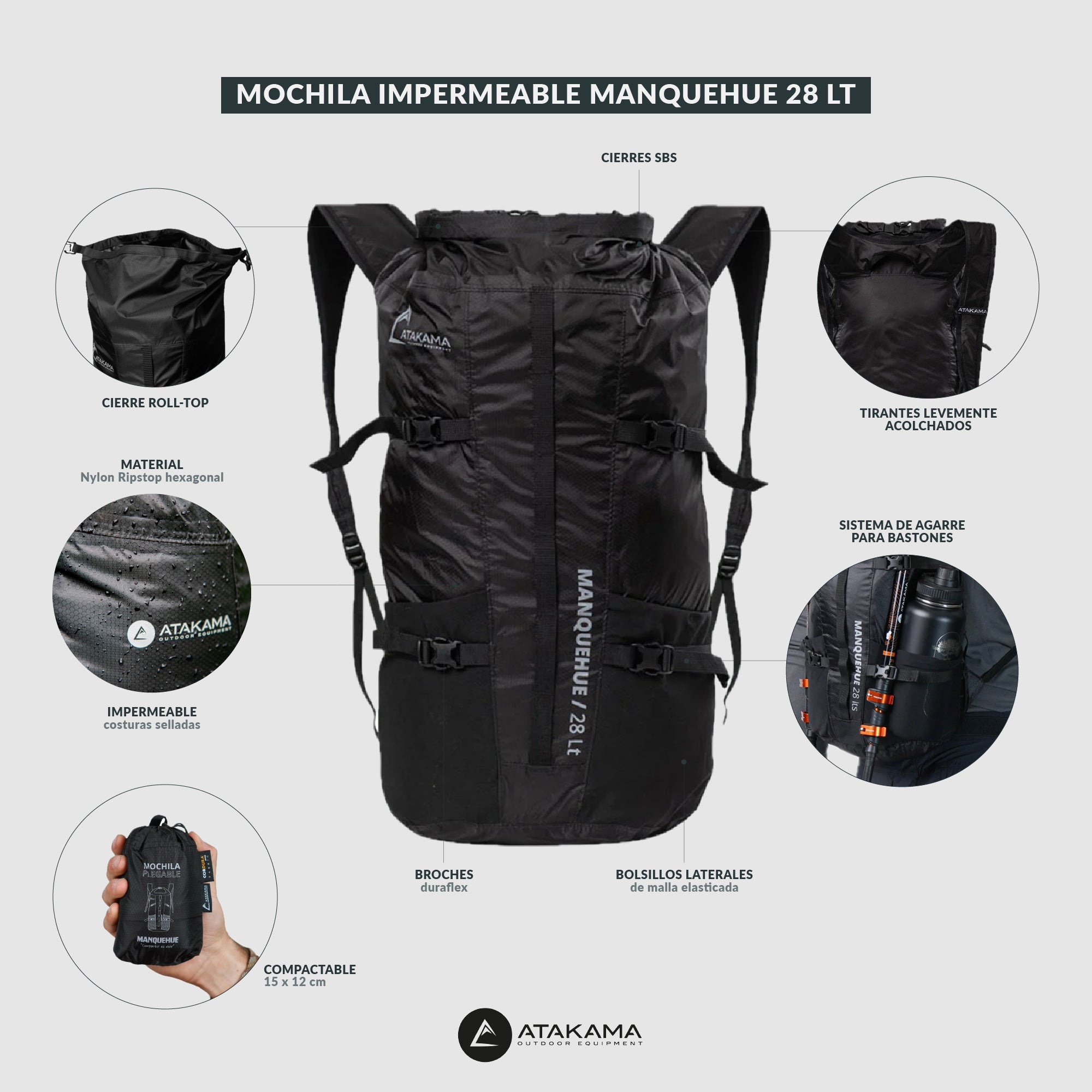 Mochila impermeable Manquehue 28 lt