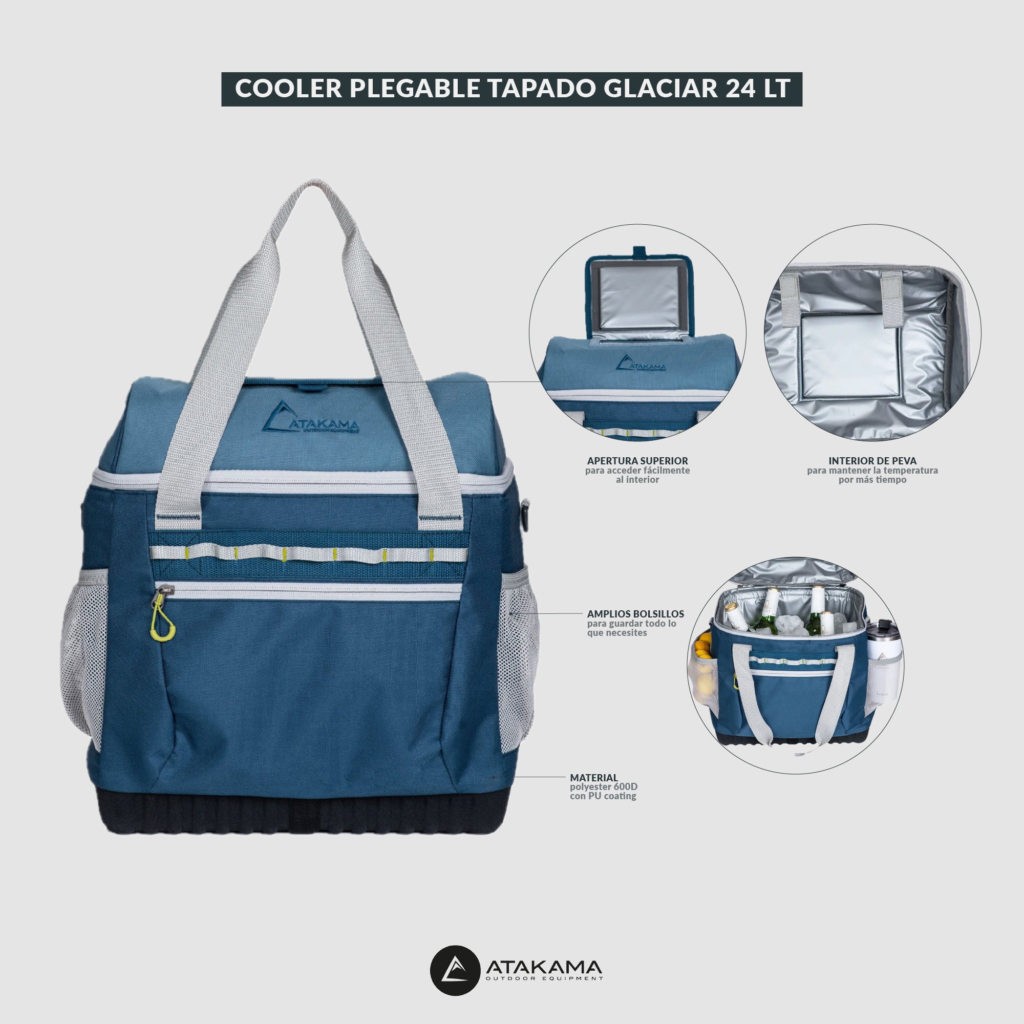 Cooler plegable Glaciar Tapado 24 lt