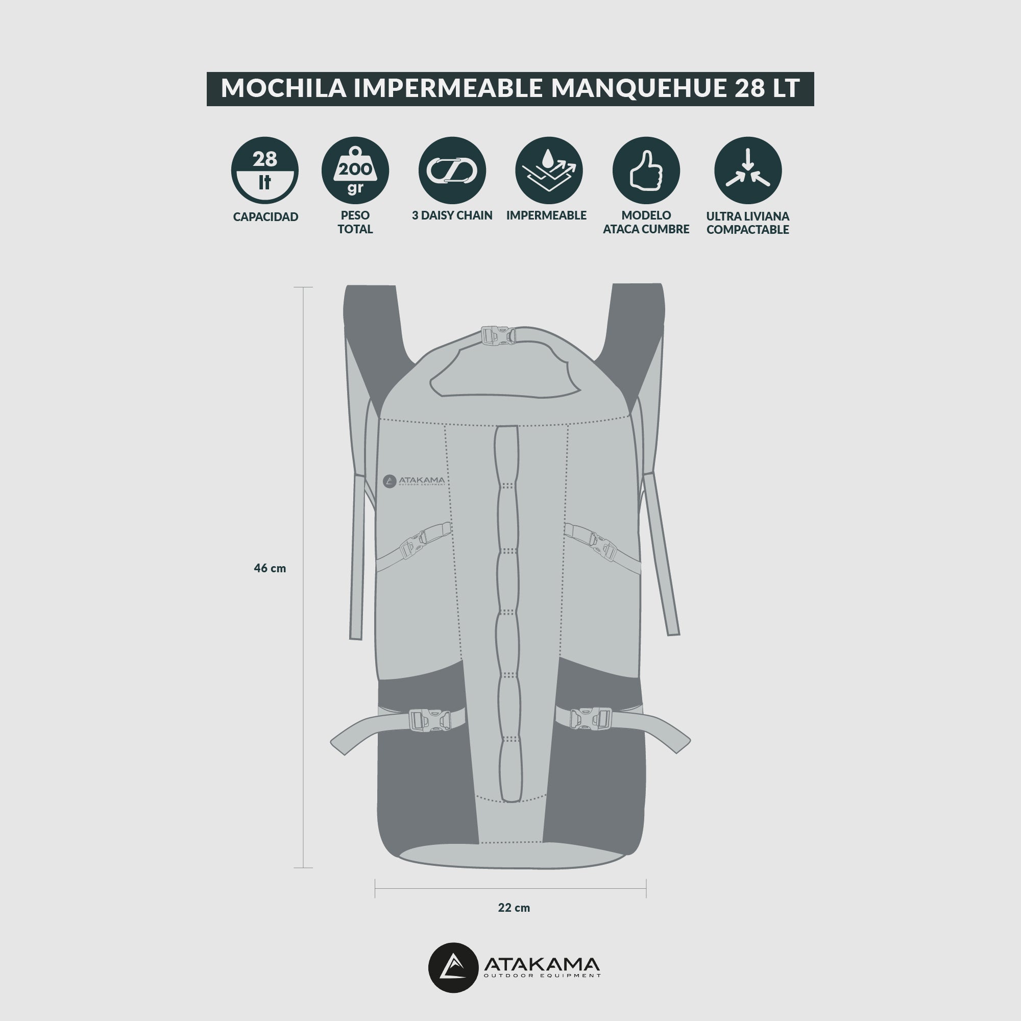 Mochila impermeable Manquehue 28 lt