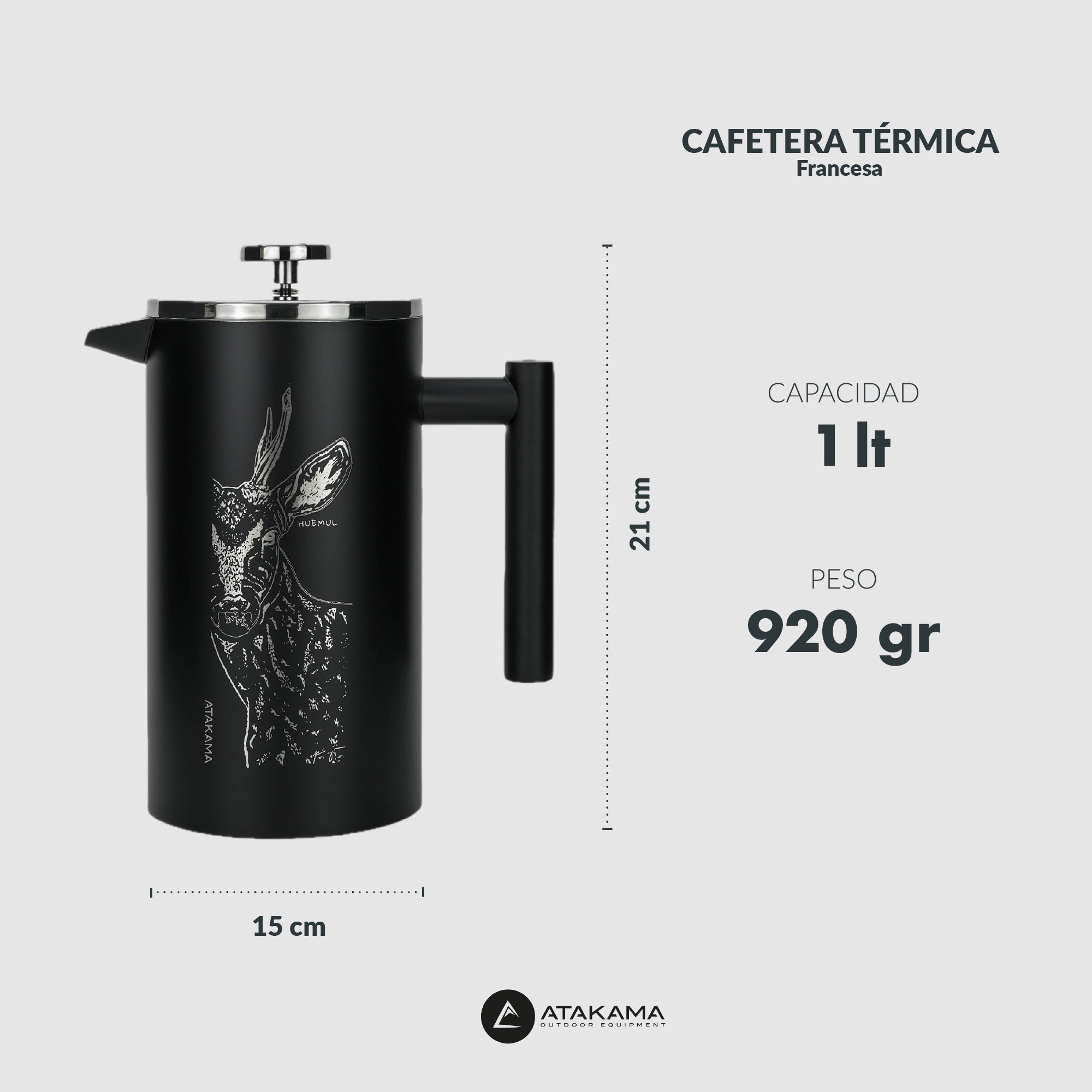 Cafetera térmica Huemul 1 lt Negro