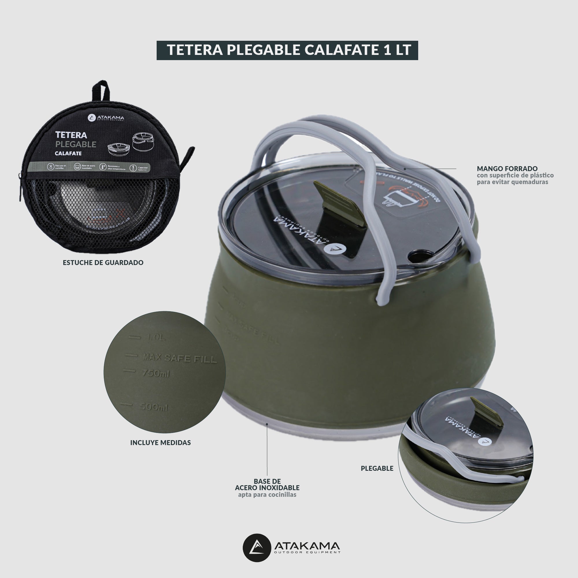 Tetera plegable Calafate 1 lt