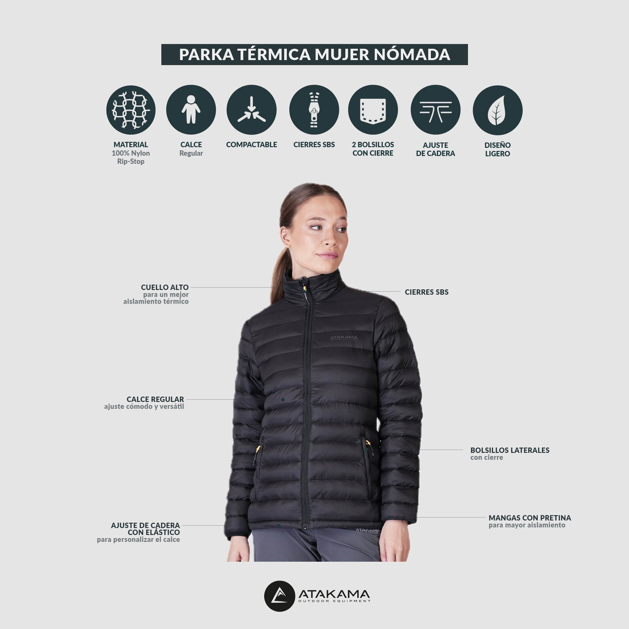 Parka Térmica Mujer Nómada Negro