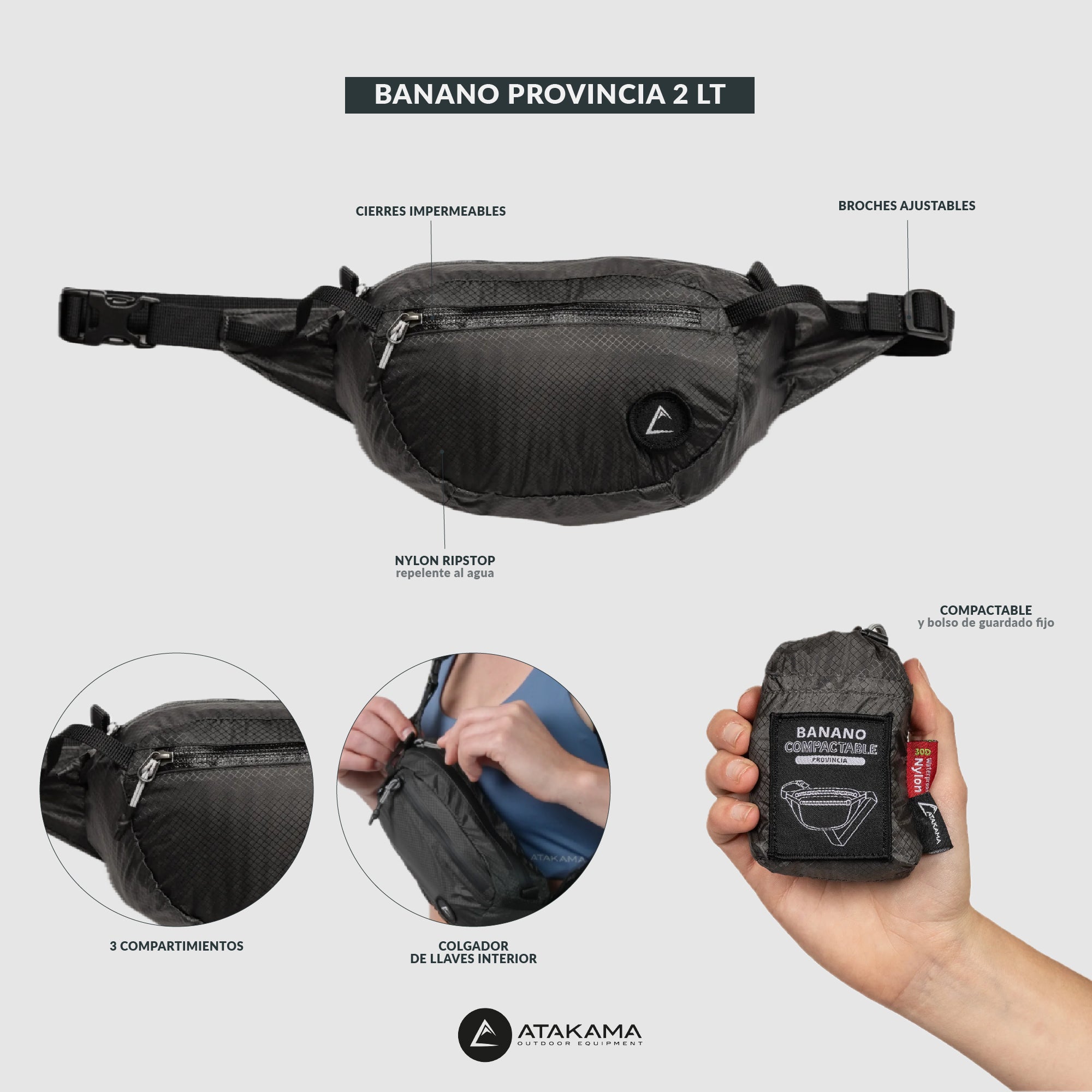 Banano plegable Provincia 2 lt Gris