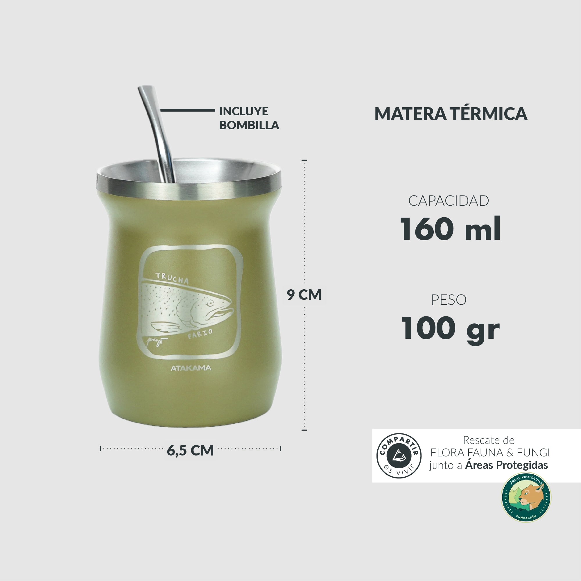 Matera térmica Trucha Fario 235 ml Verde
