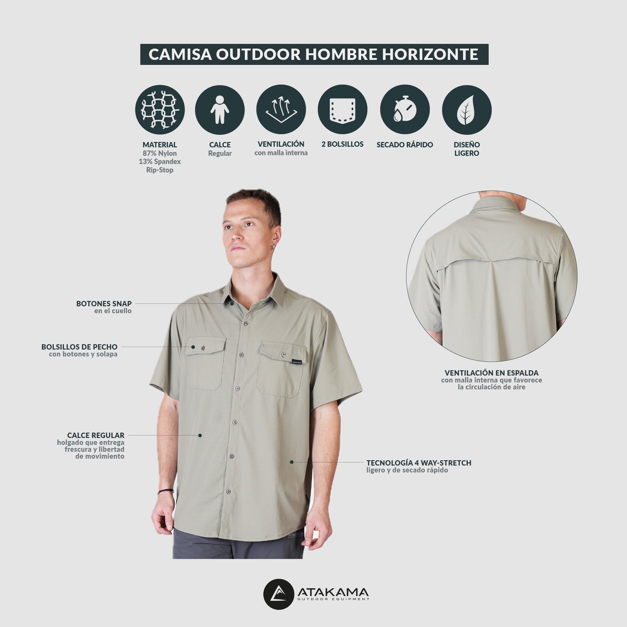 Camisa Outdoor Hombre Horizonte Azul
