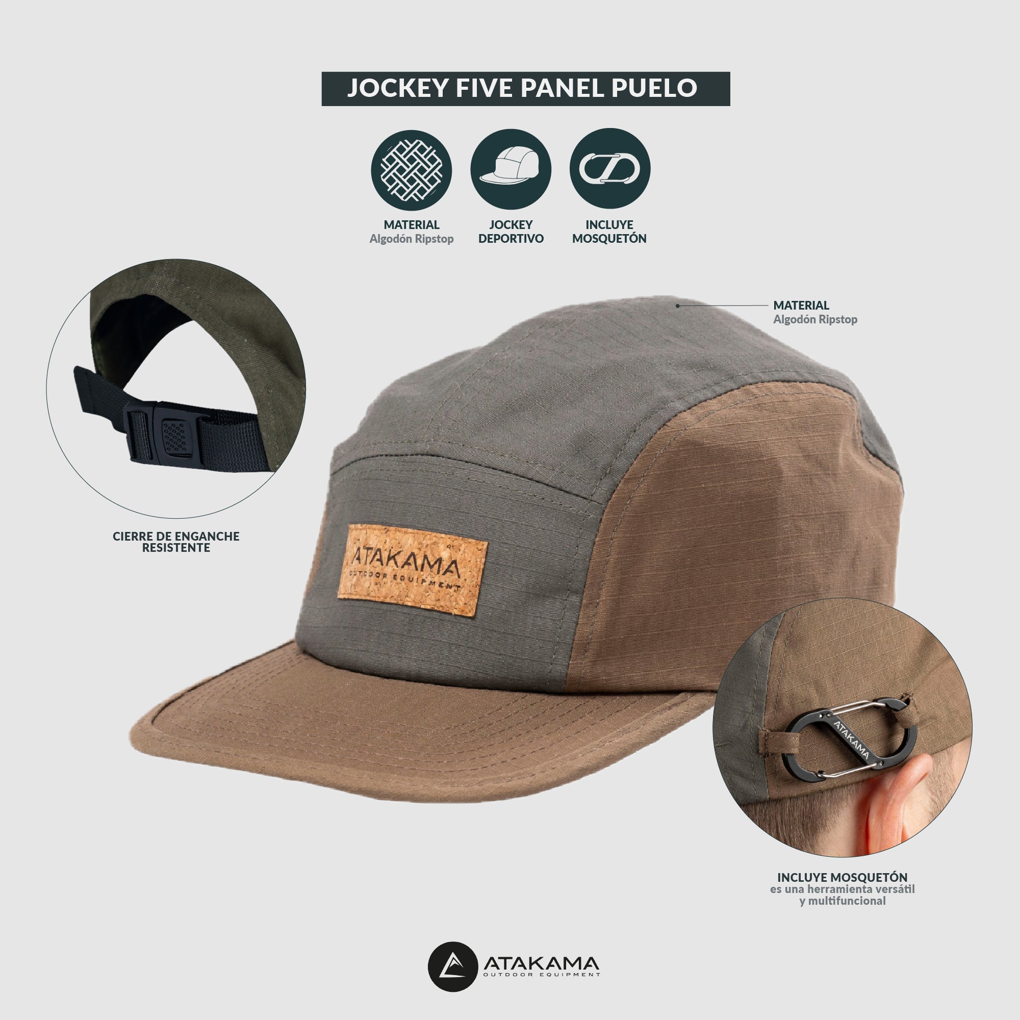 BRANDING ETMDAY Jockey Five panel Puelo Café/Gris