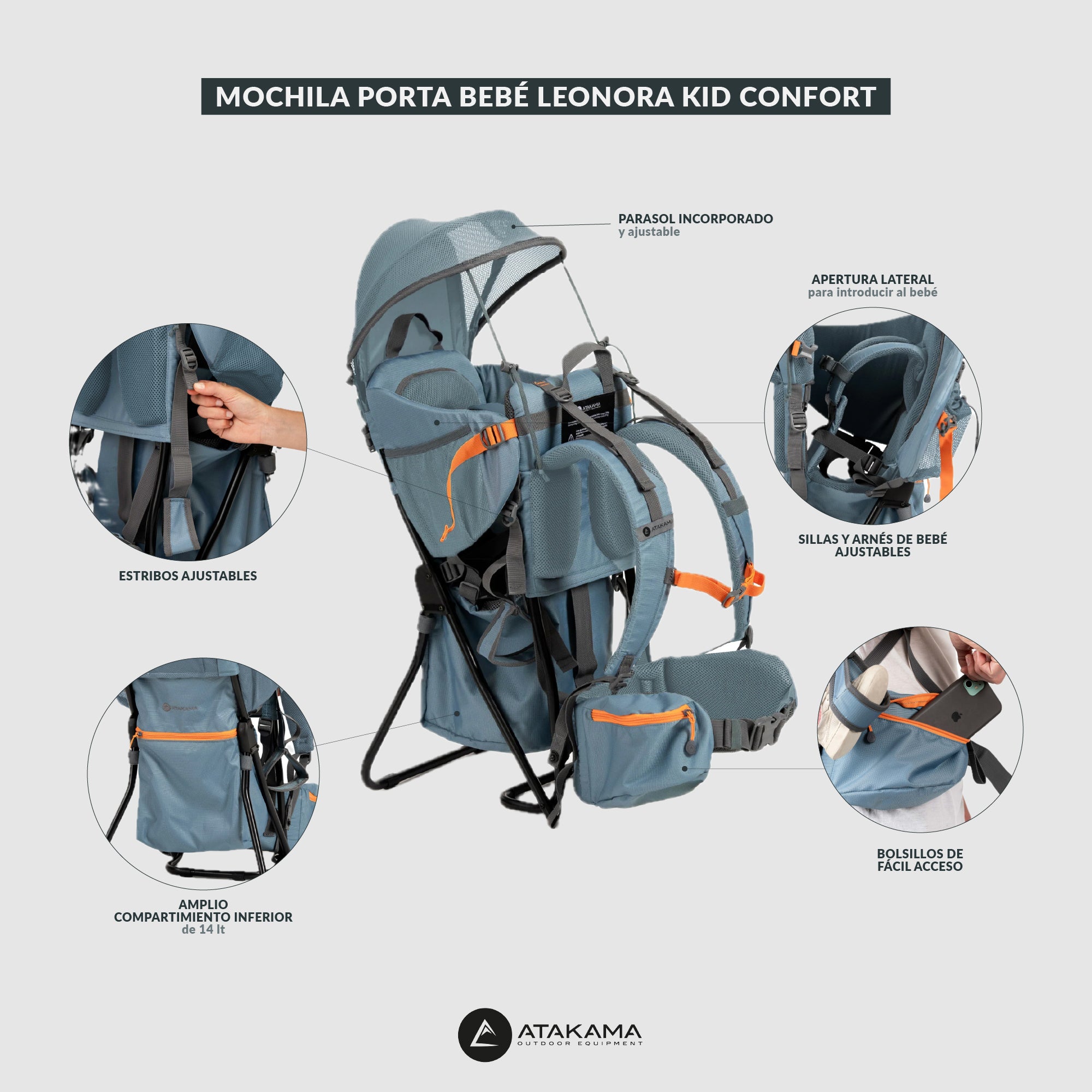 Mochila Portabebé Leonera Kid Confort