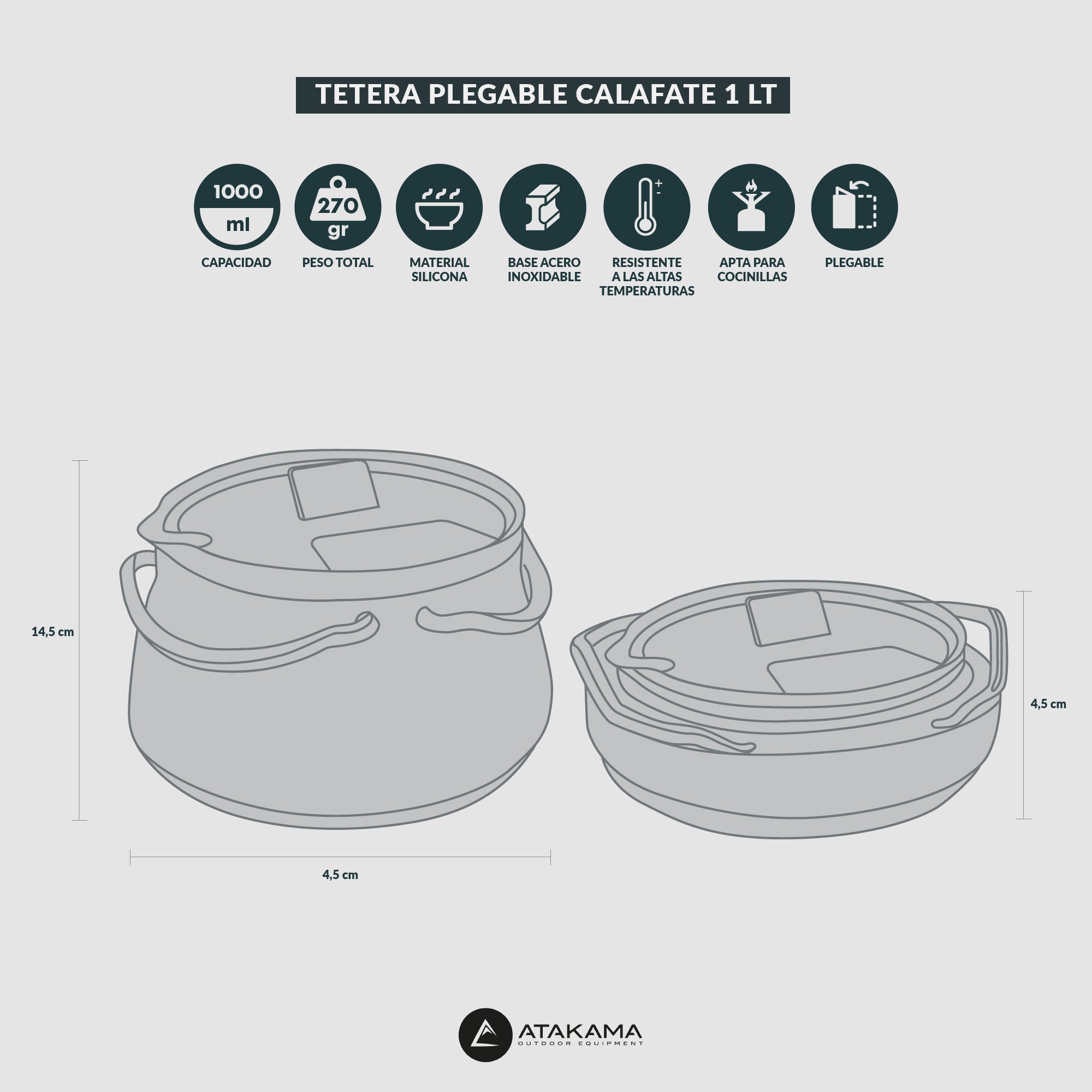 Tetera plegable Calafate 1 lt