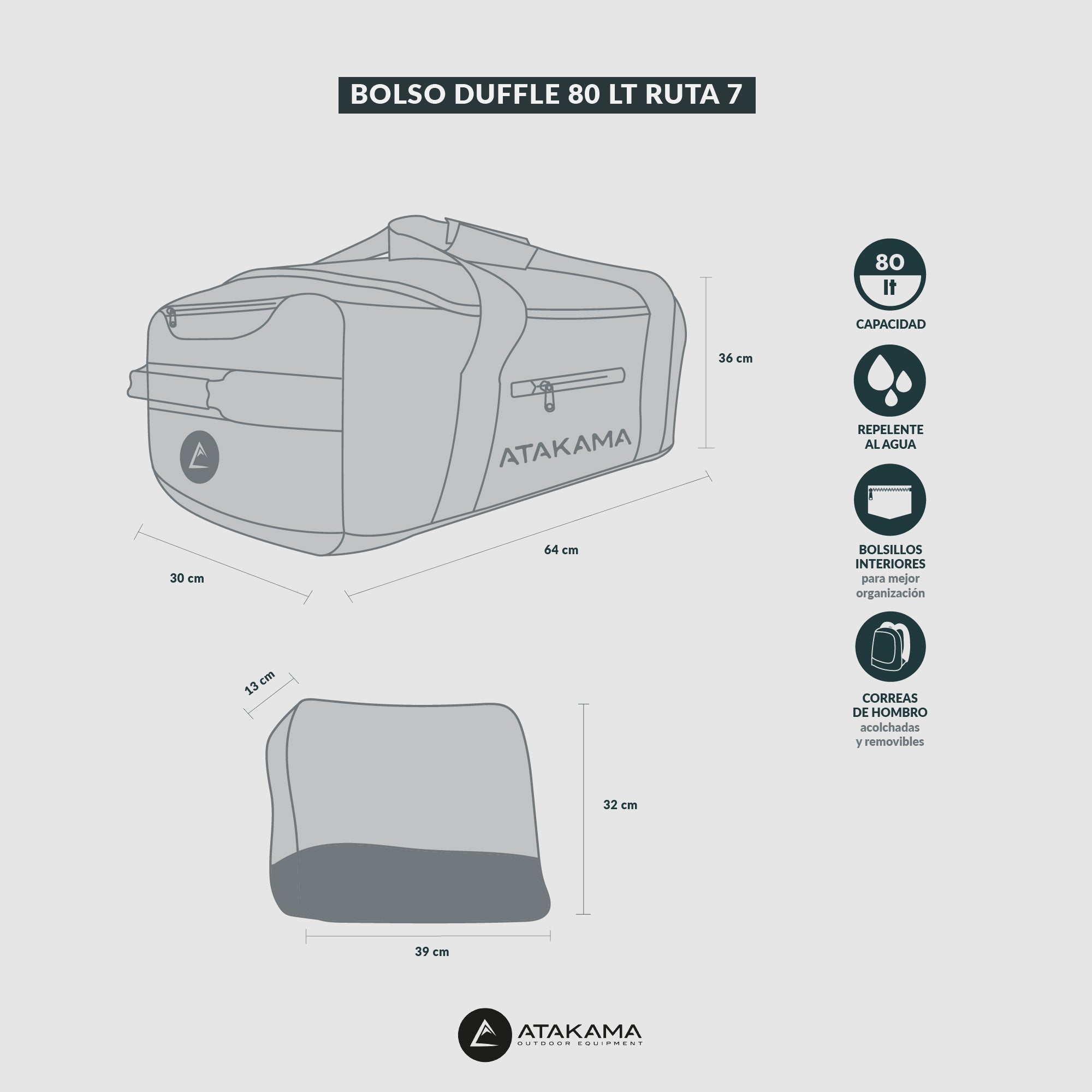 Bolso Duffle Ruta 7 80 lt