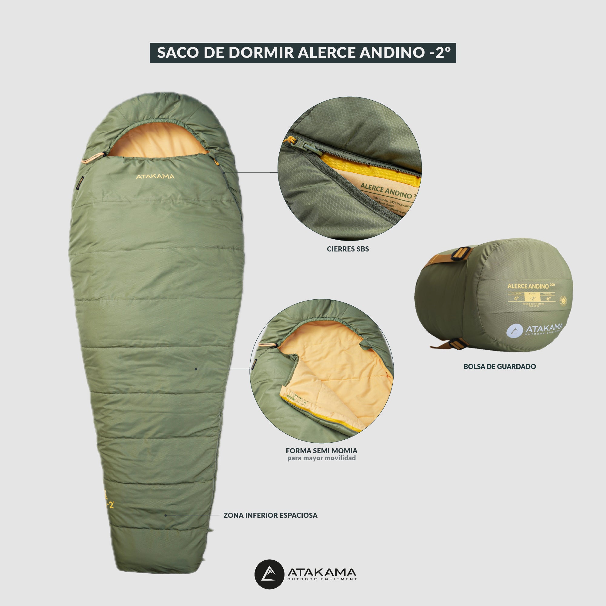 Saco de dormir Alerce Andino -2°