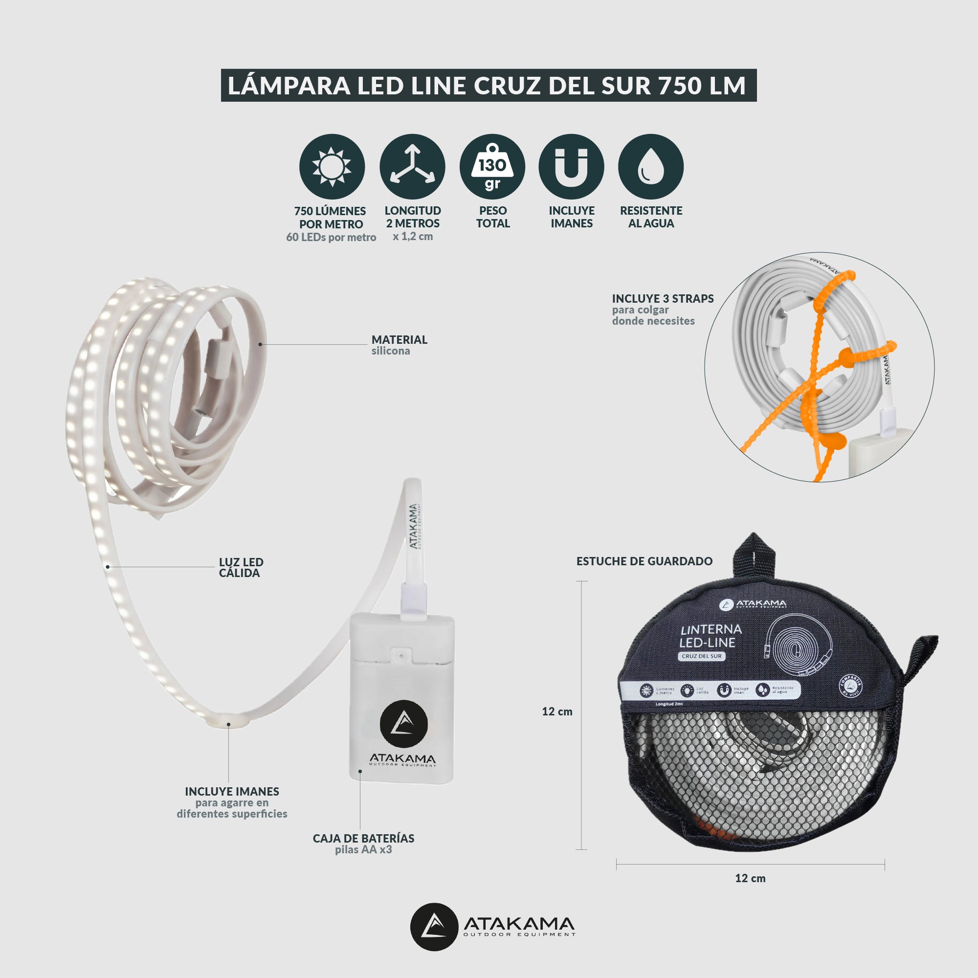 Lámpara led line Cruz del Sur 750 lm x metro
