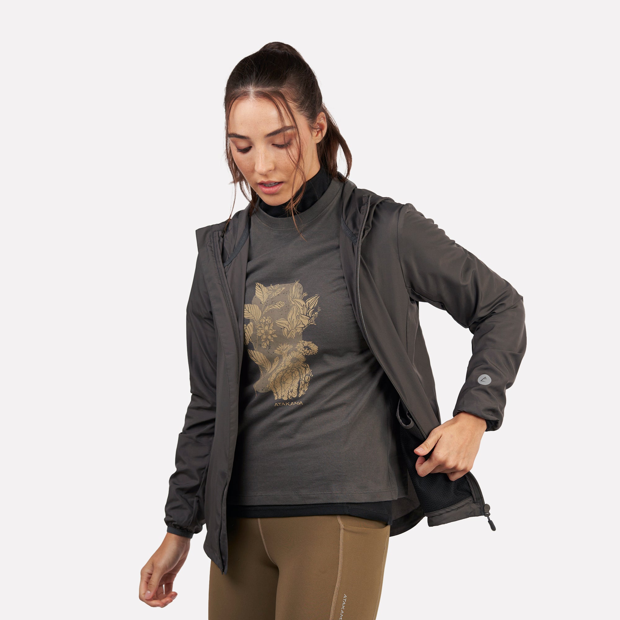 Chaqueta Cortaviento Ultraligero mujer Declive Gris