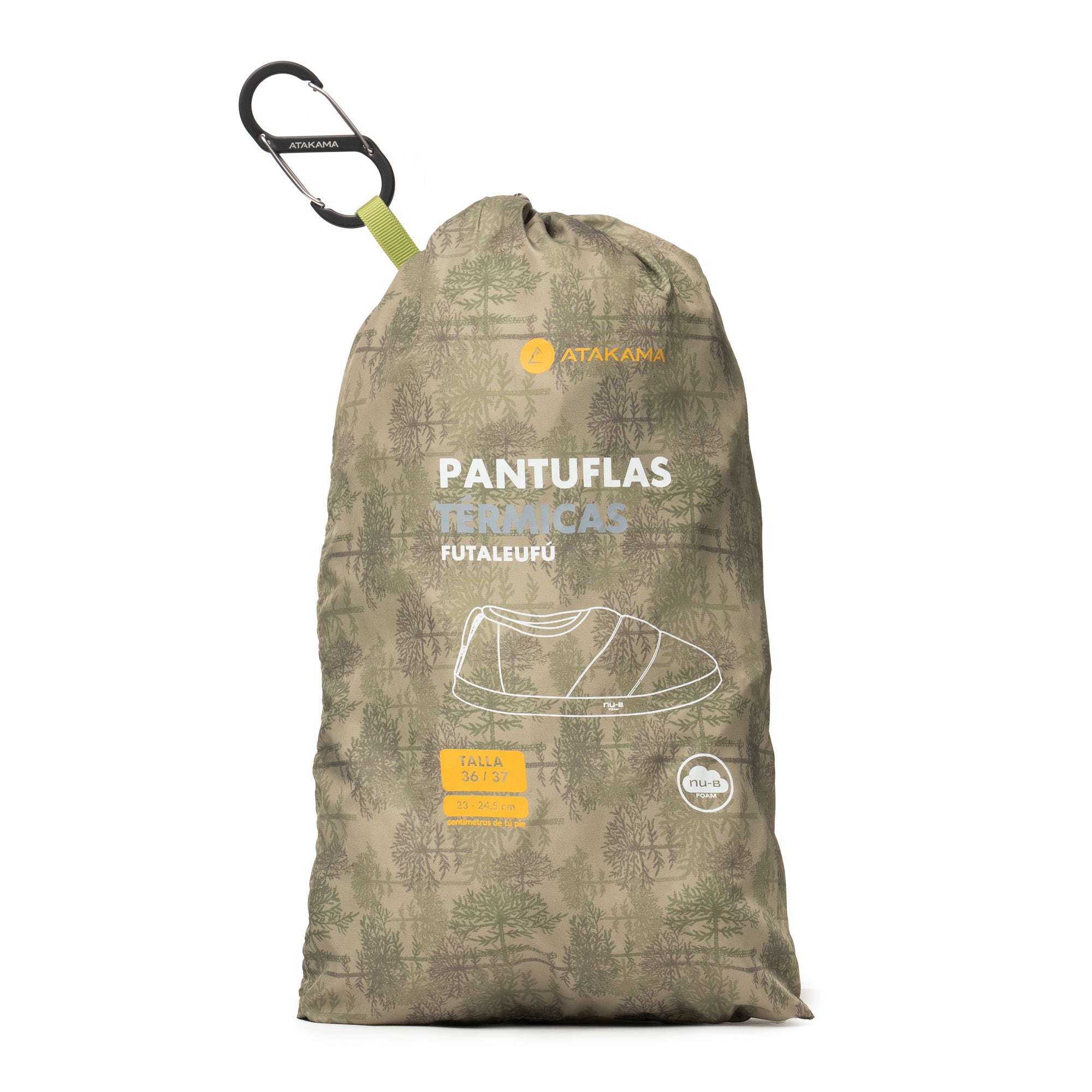 Pantuflas térmicas Futaleufú Nu-B Foam Print Verde Araucaria