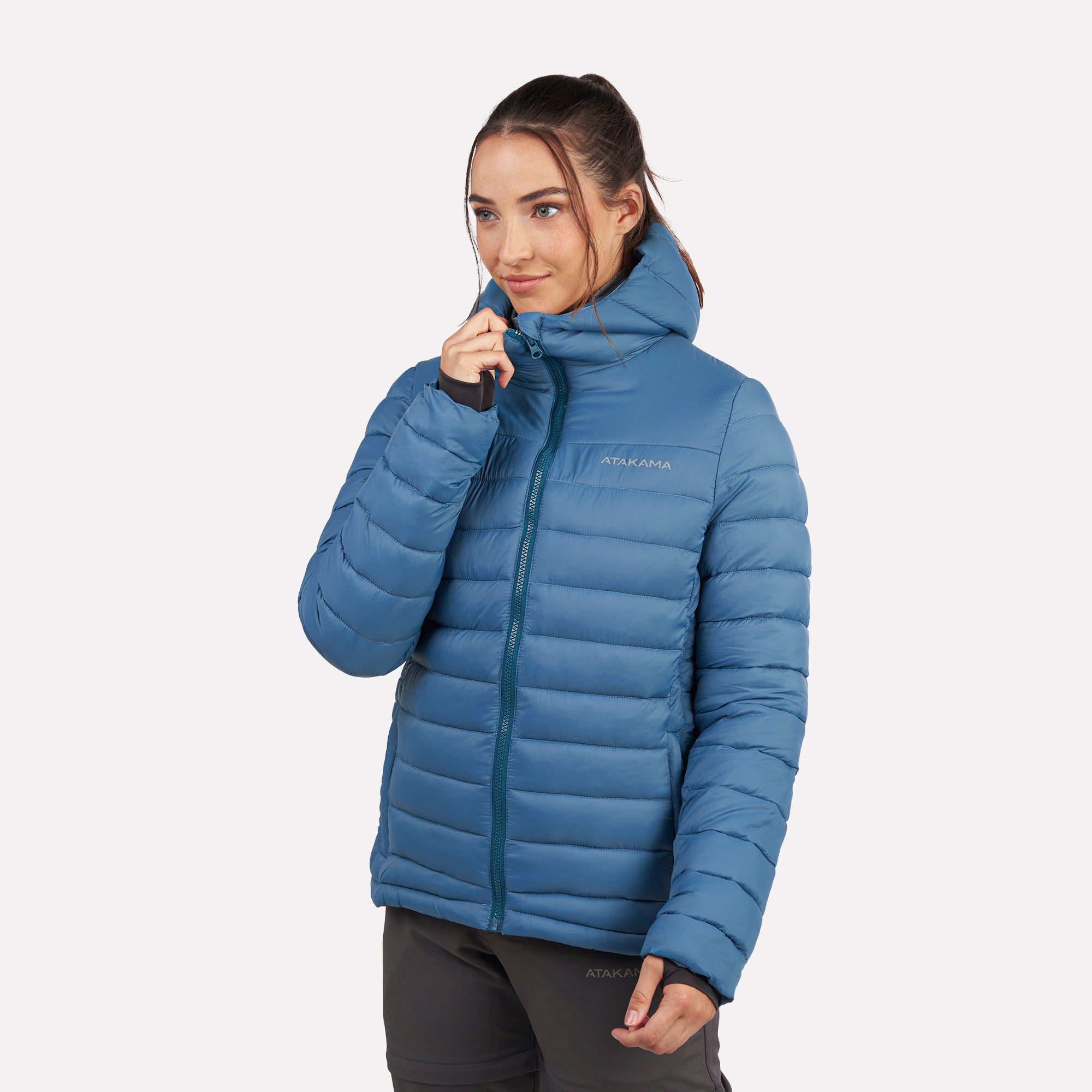 Chaqueta Parka térmica mujer hoodie Indómita Azul