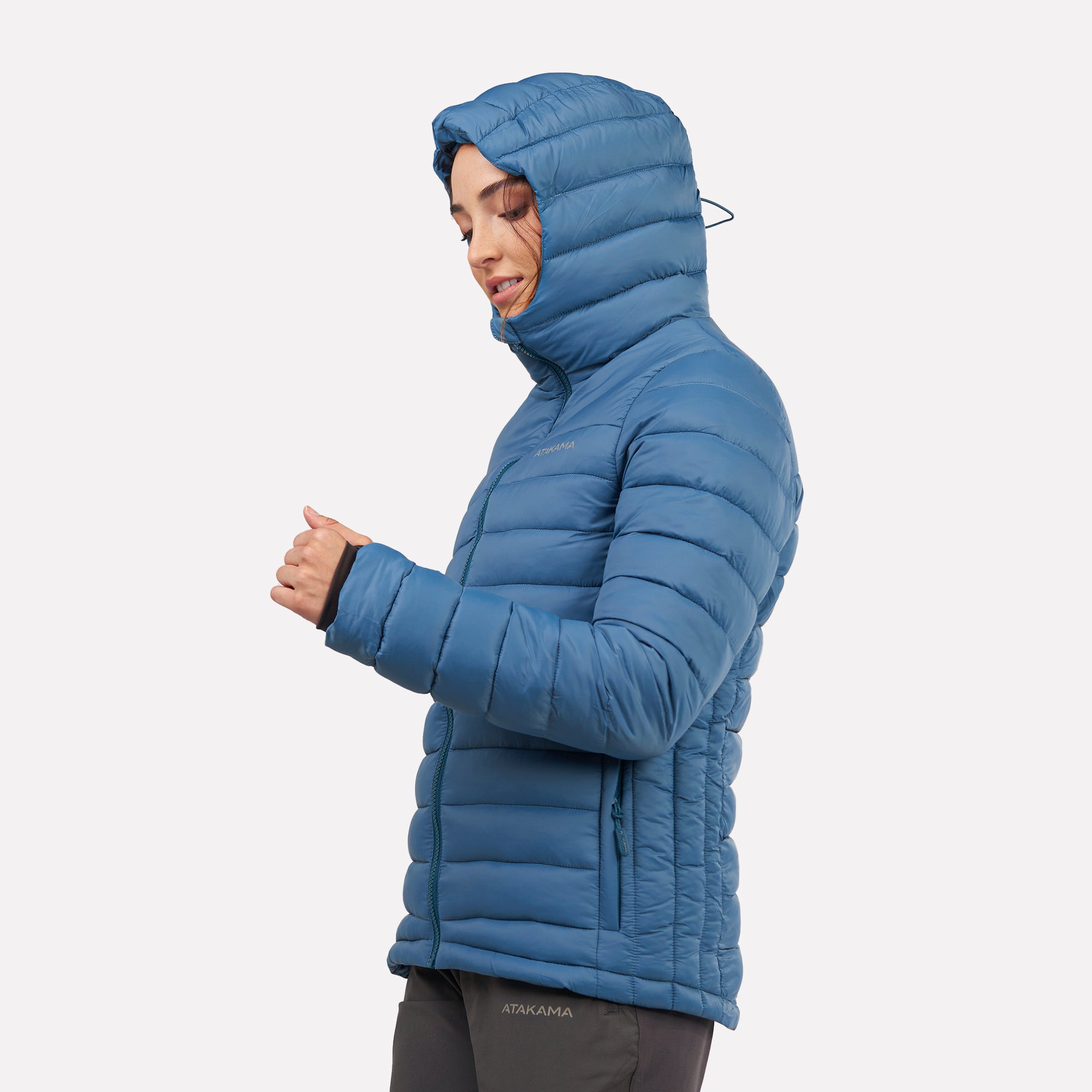 Chaqueta Parka térmica mujer hoodie Indómita Azul