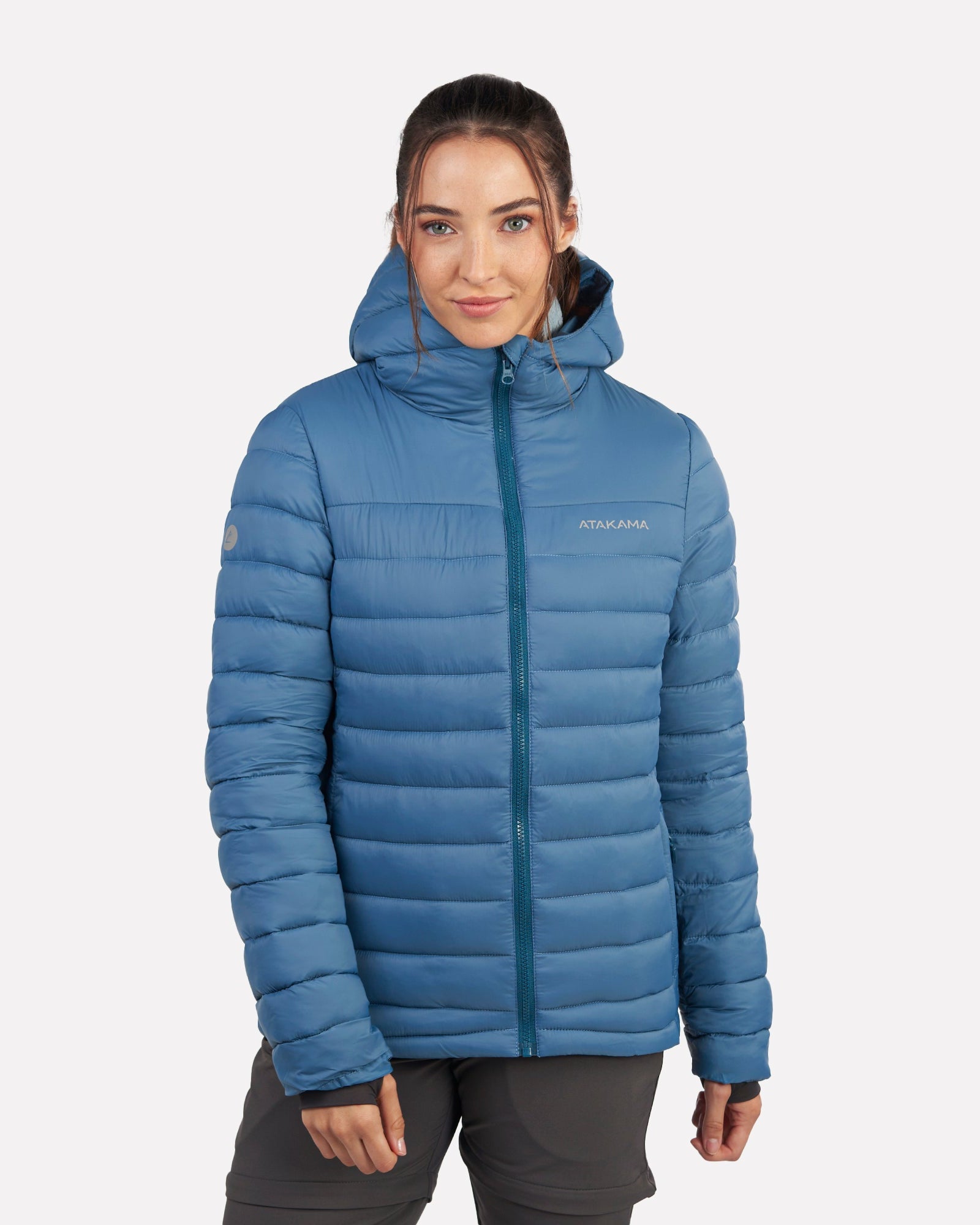 Chaqueta Parka Térmica Mujer Hoodie Indómita Azul - Atakama Outdoor