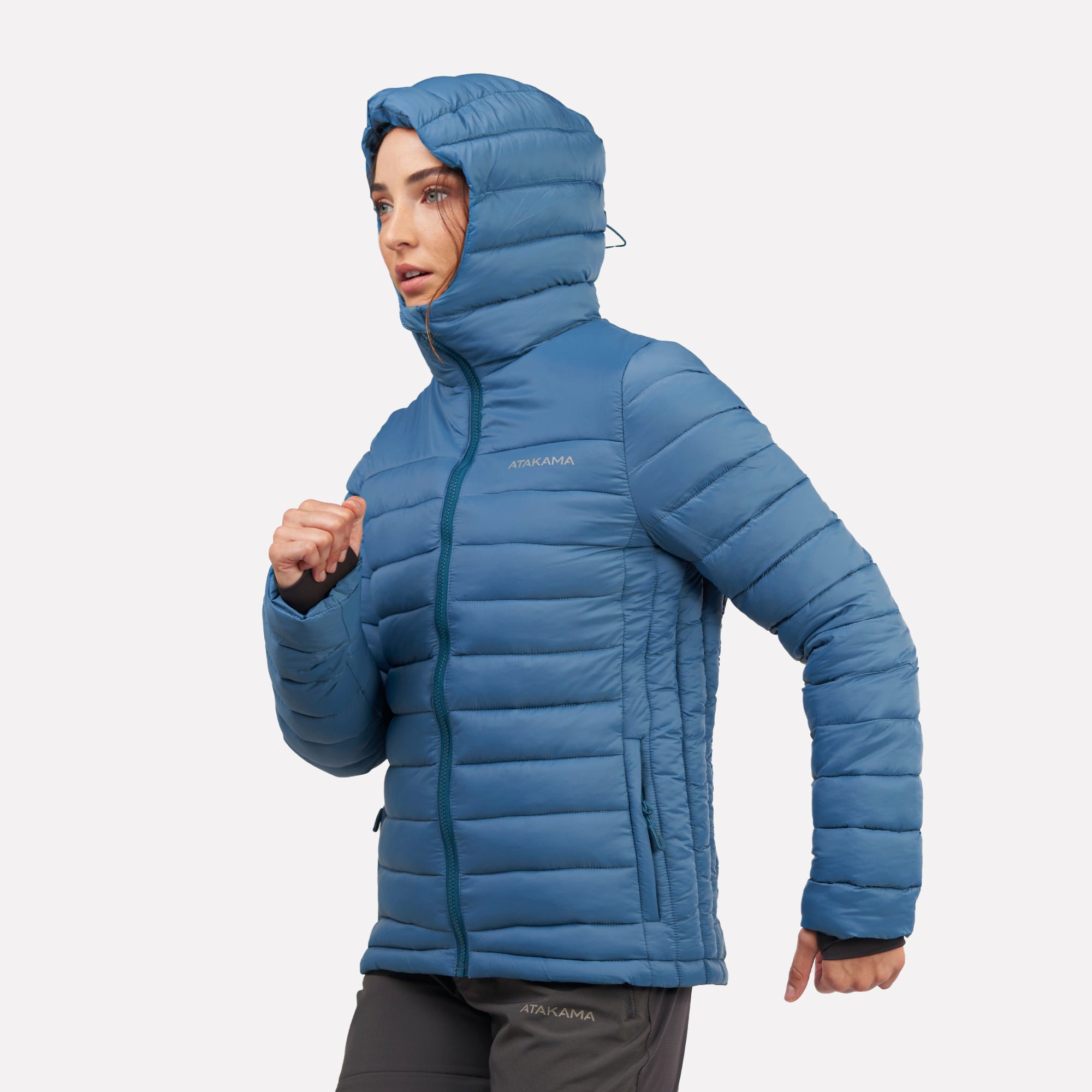 Chaqueta Parka térmica mujer hoodie Indómita Azul