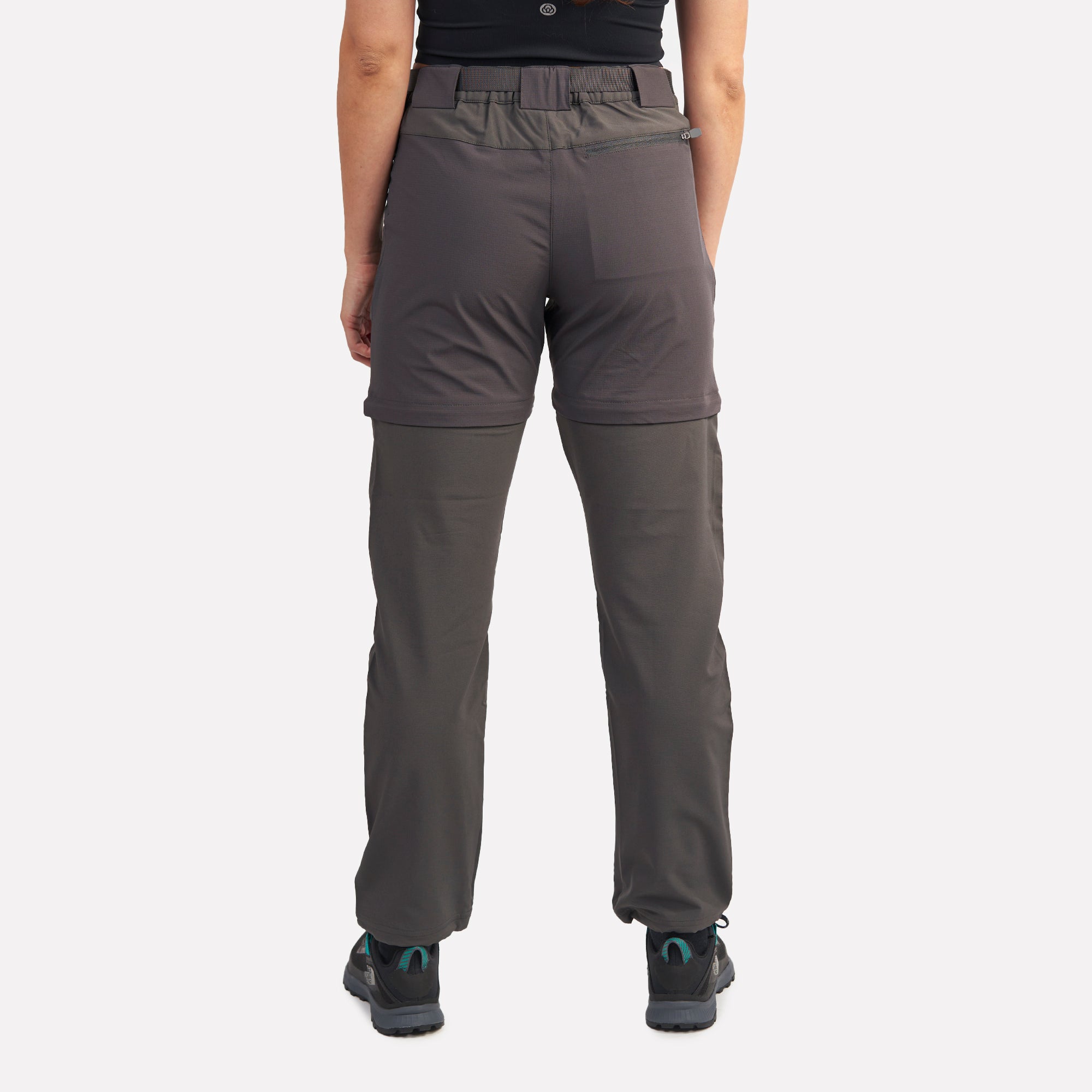 Pantalón de trekking desmontable Andino mujer Gris Roca
