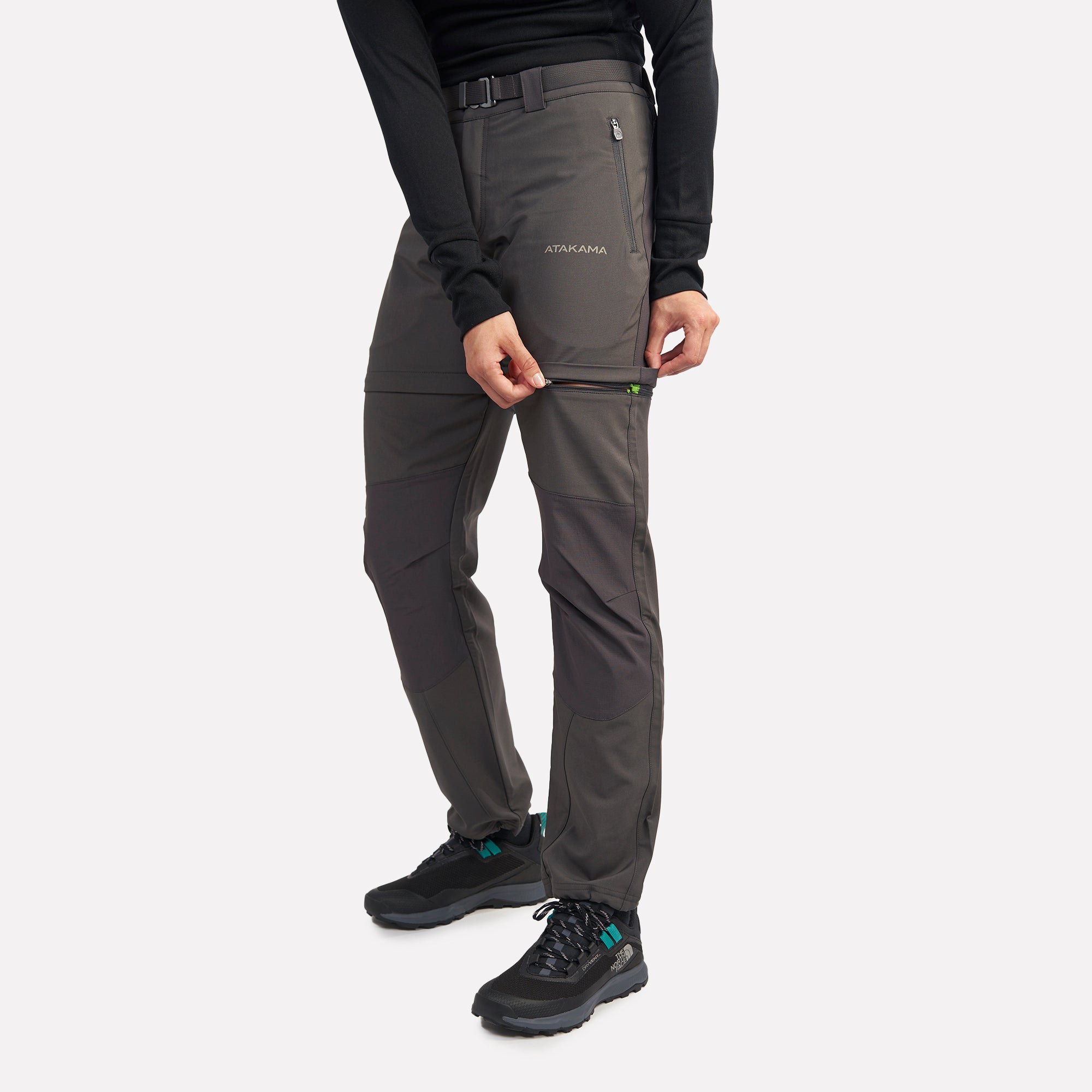 Pantalón de trekking desmontable Andino mujer Gris Roca
