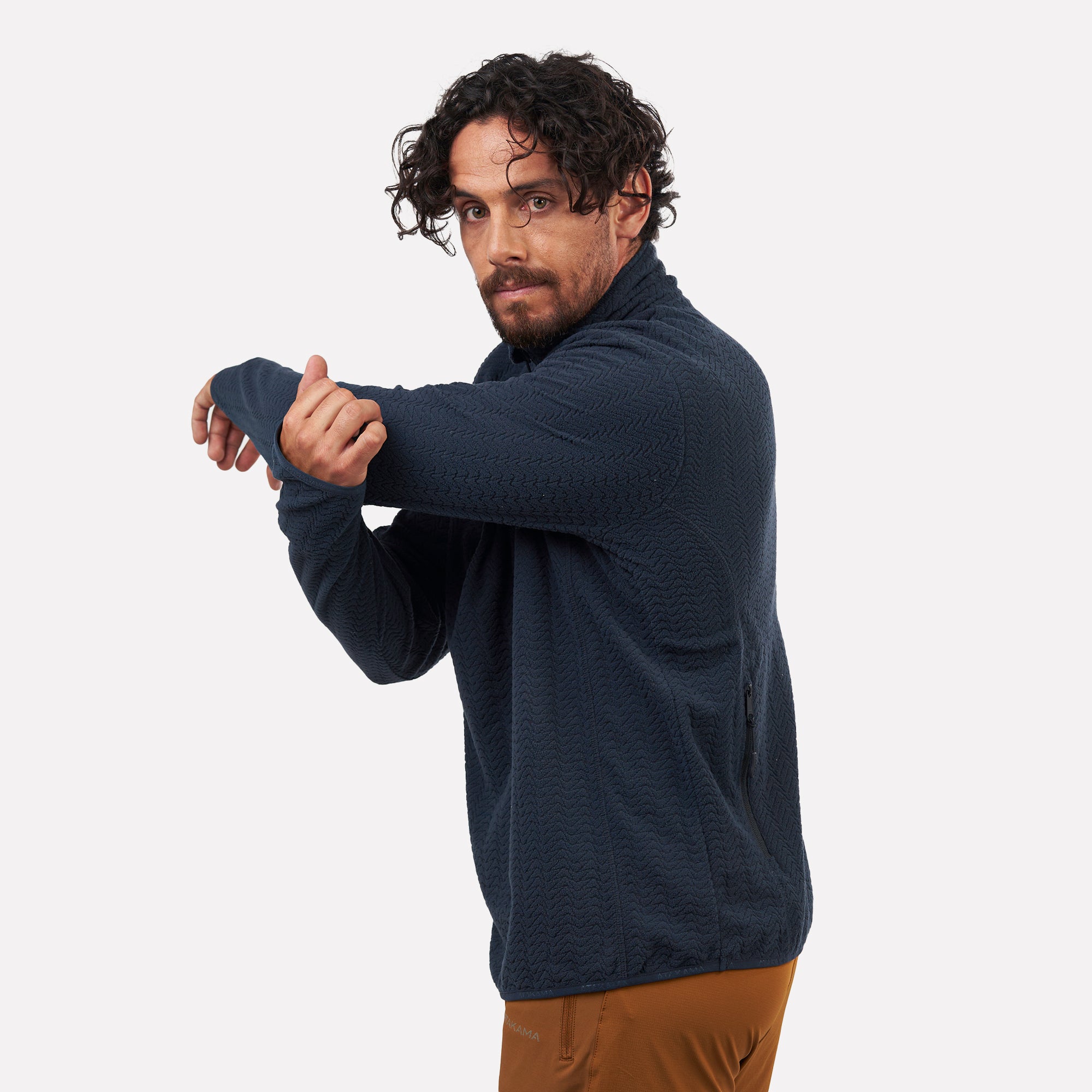 Polar fleece ultraligero 1/4-Zip hombre Volca Azul