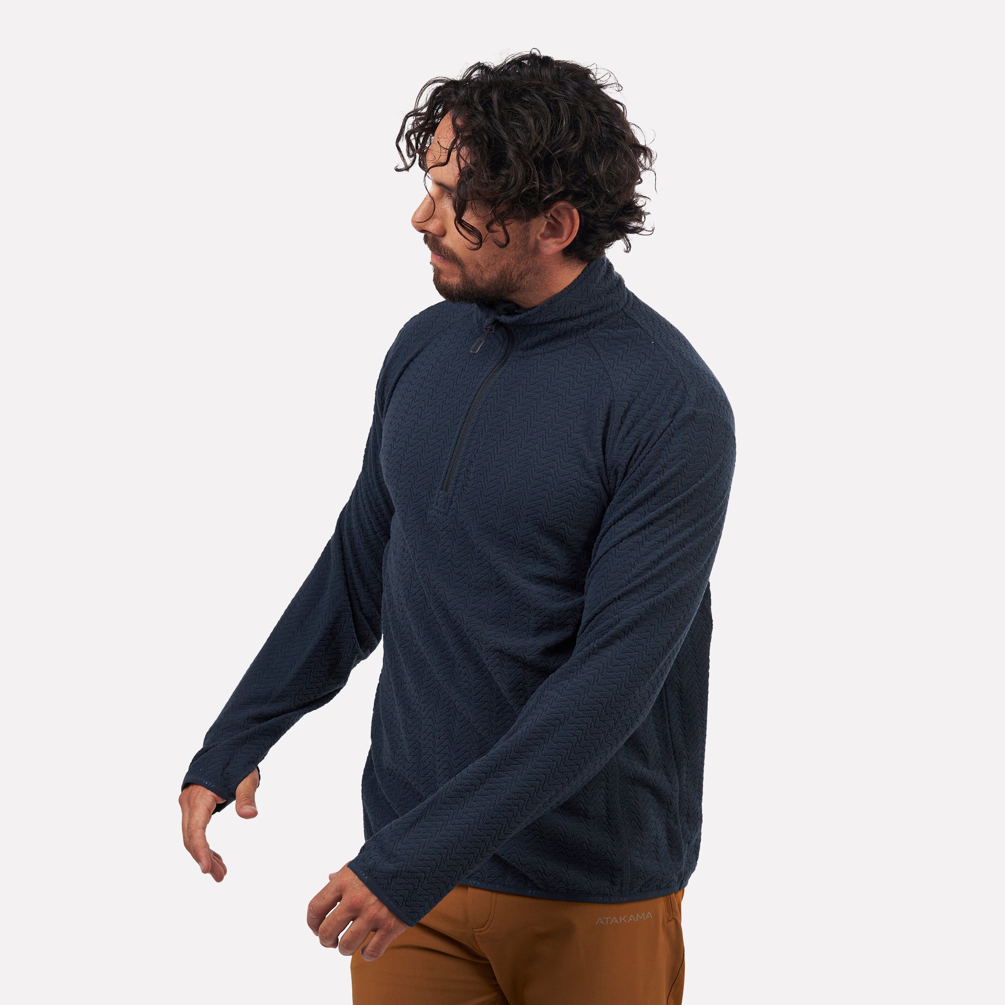 Polar fleece ultraligero 1/4-Zip hombre Volca Azul