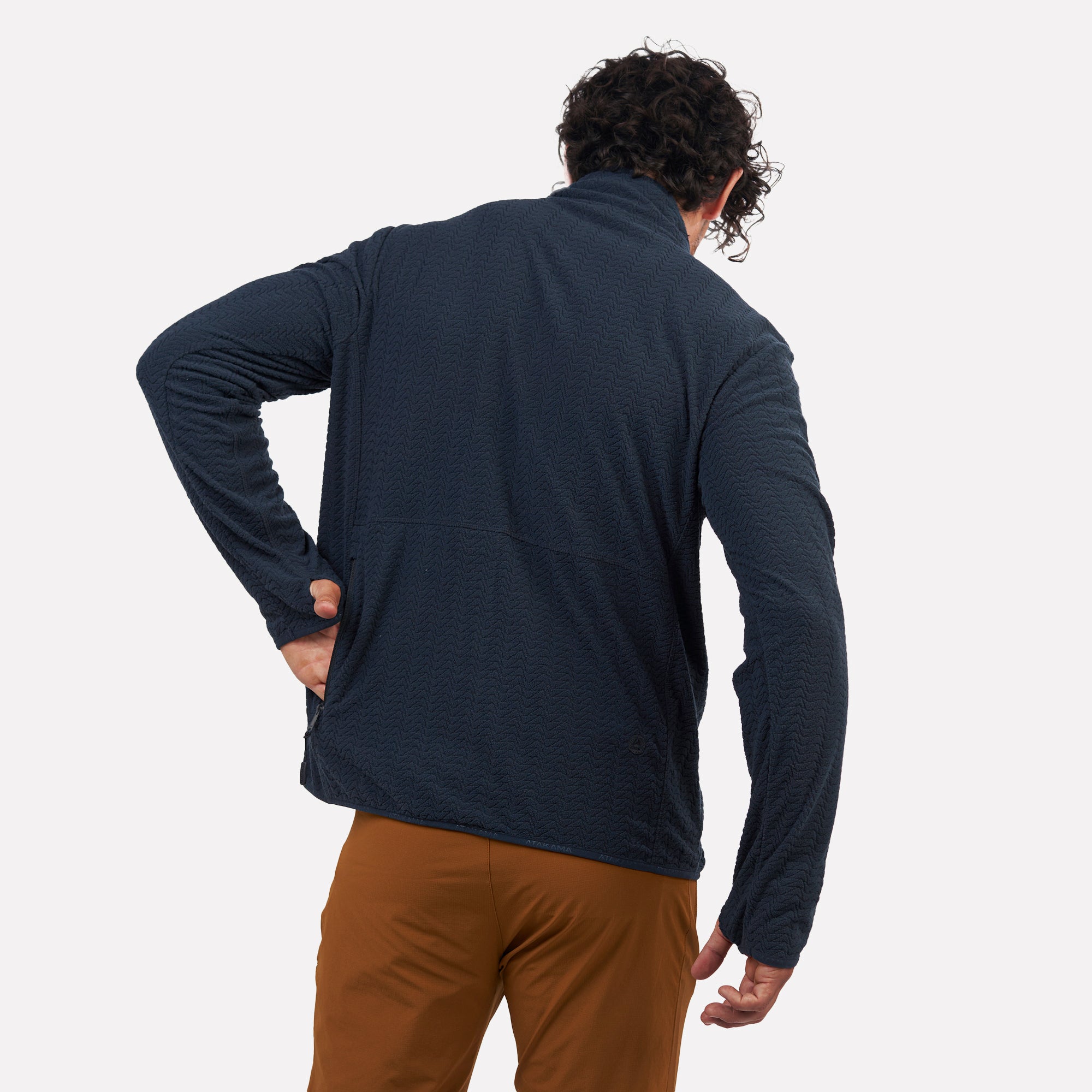 Polar fleece ultraligero 1/4-Zip hombre Volca Azul