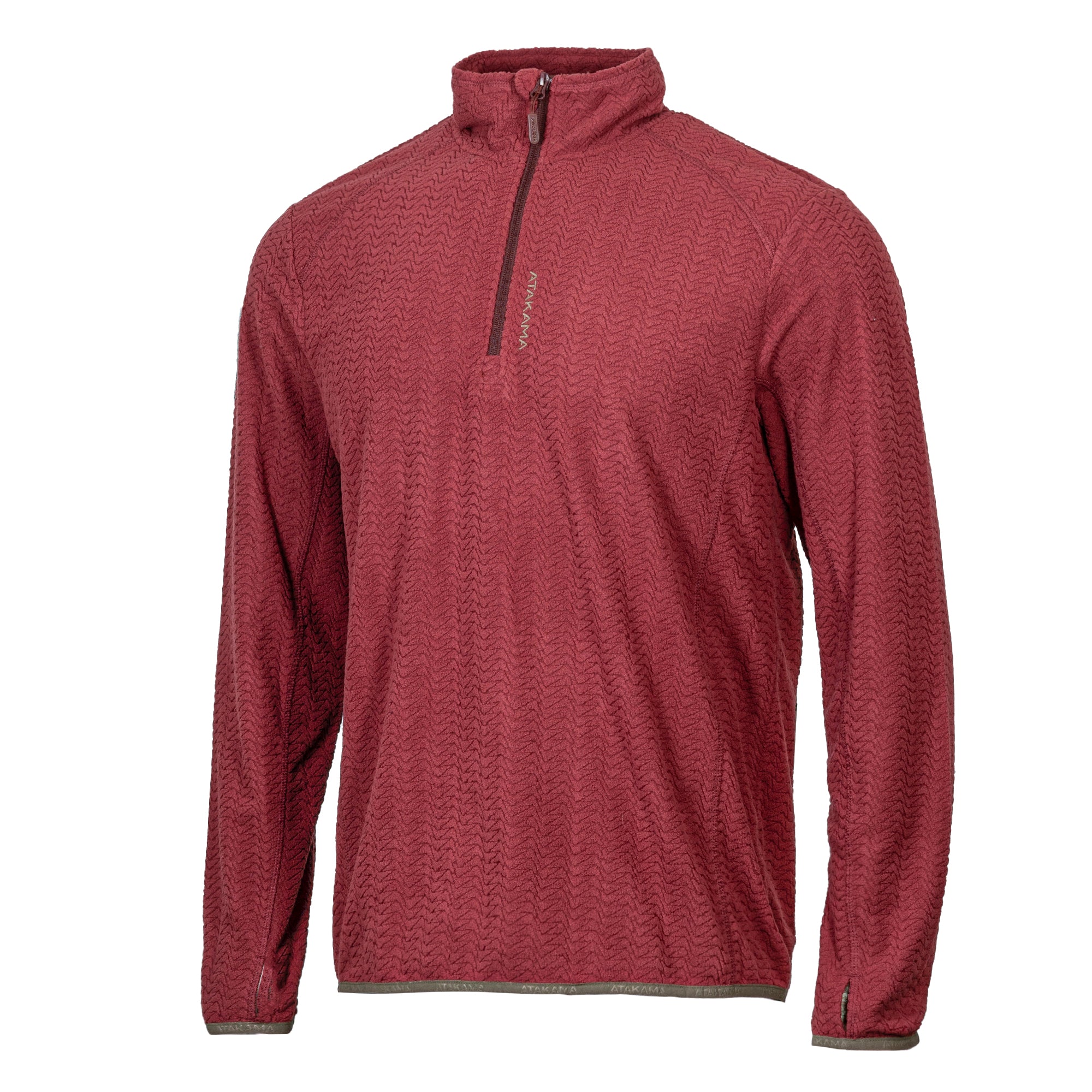 Polar fleece ultraligero 1/4-Zip hombre Volca Burdeo