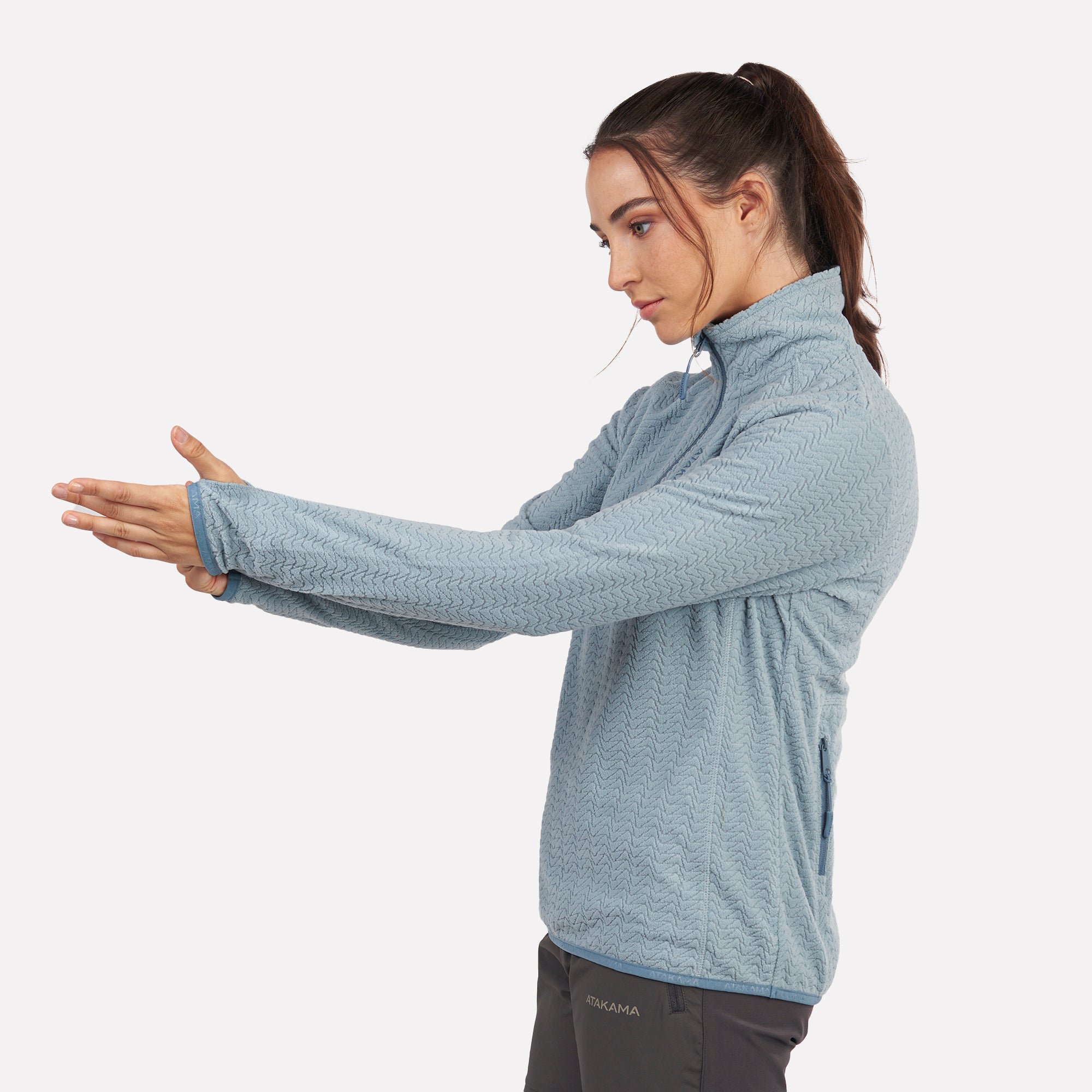 Polar fleece ultraligero 1/4-Zip mujer Volca Celeste