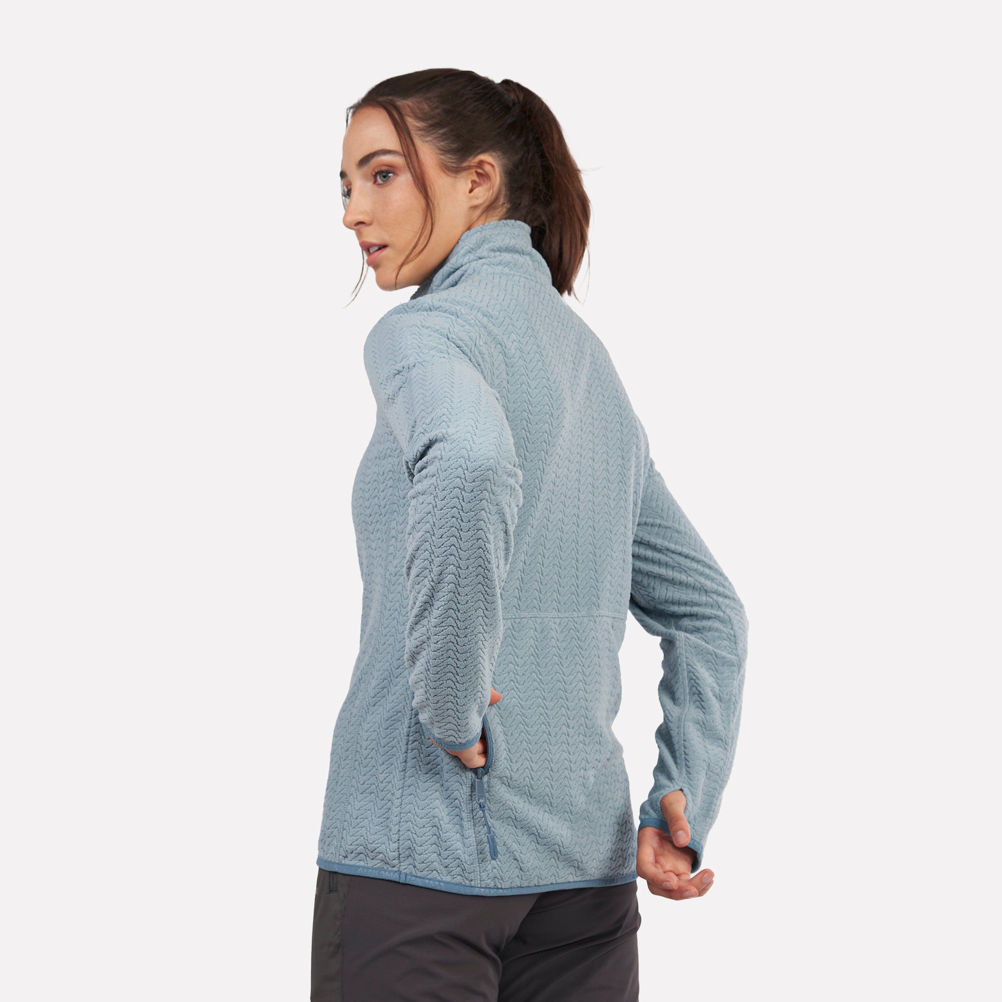 Polar fleece ultraligero 1/4-Zip mujer Volca Celeste