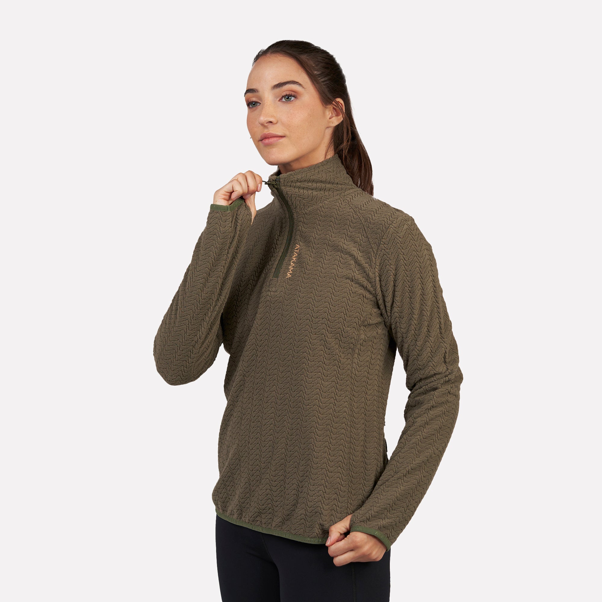 Polar fleece ultraligero 1/4-Zip mujer Volca Verde