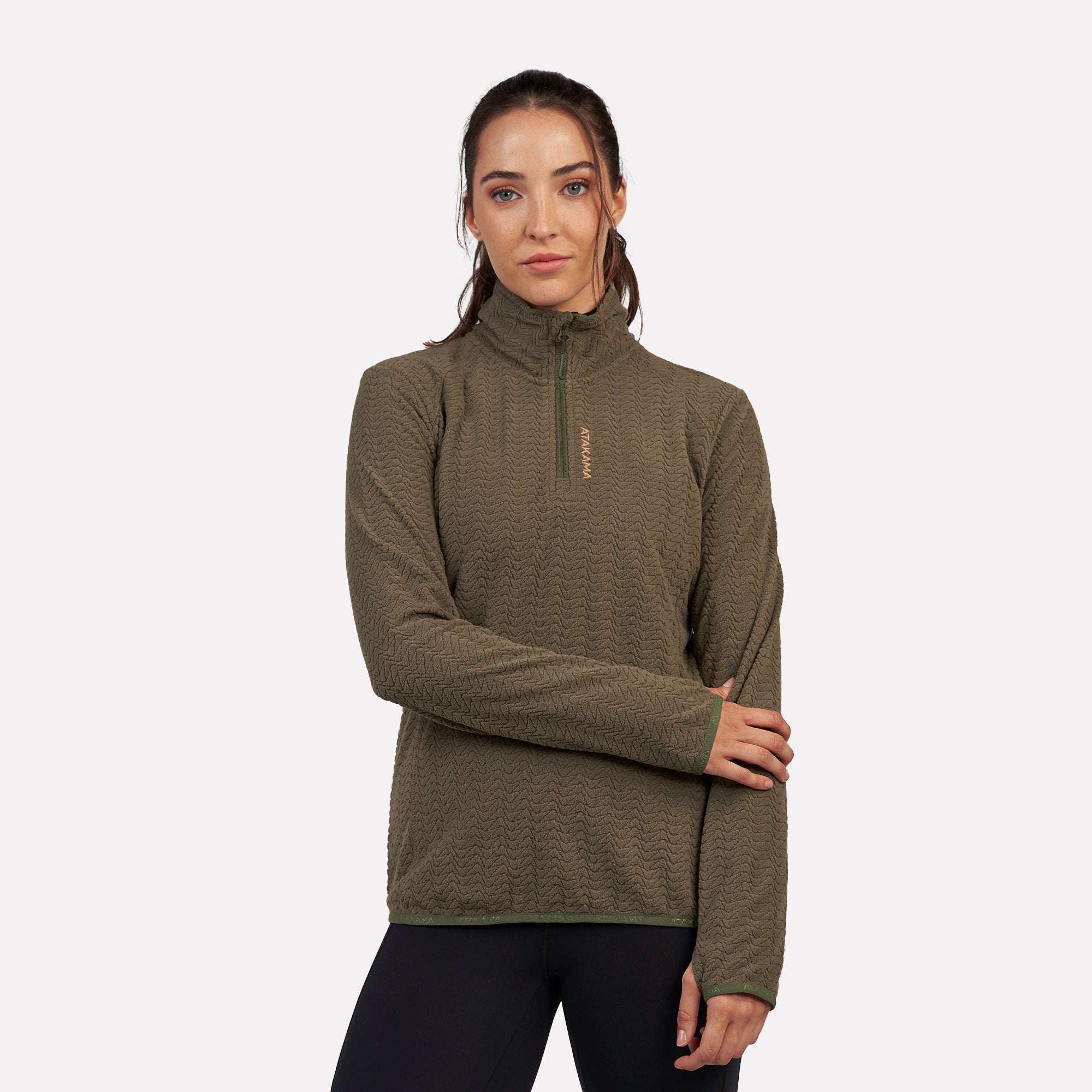 Polar fleece ultraligero 1/4-Zip mujer Volca Verde