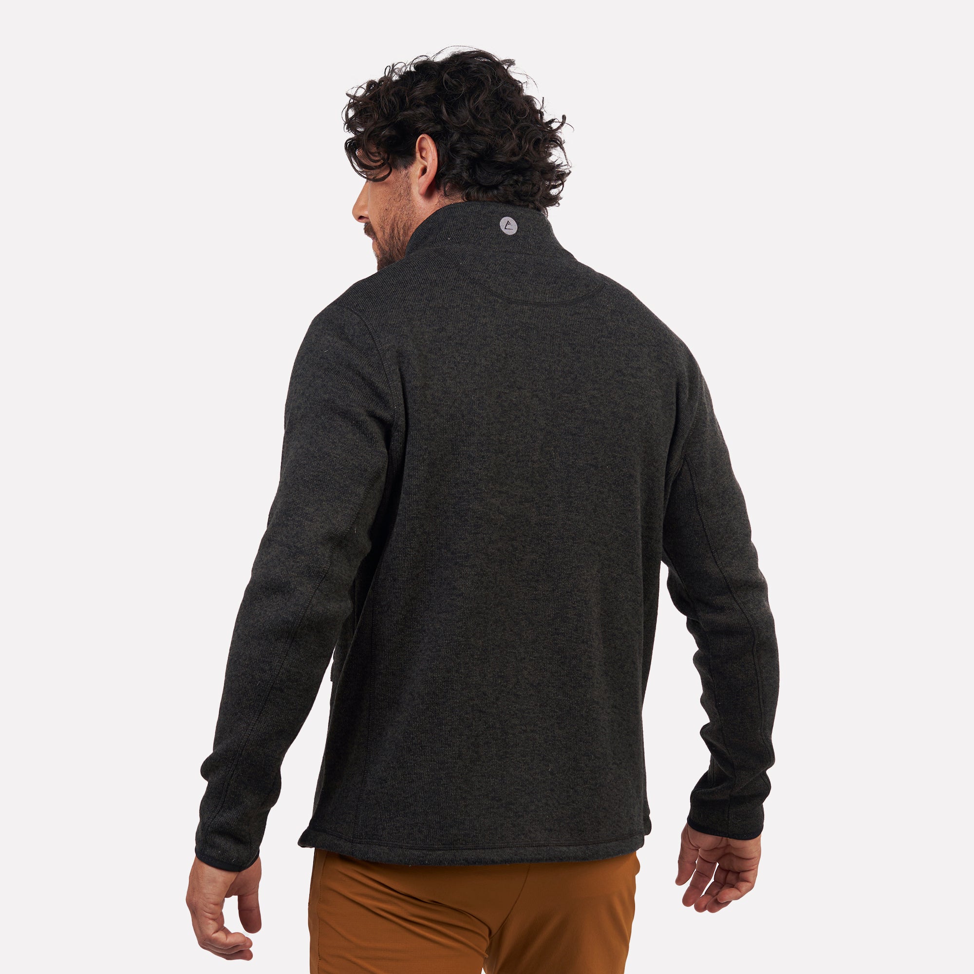 Polar tejido Full-Zip Hombre Tundra jaspeado Gris