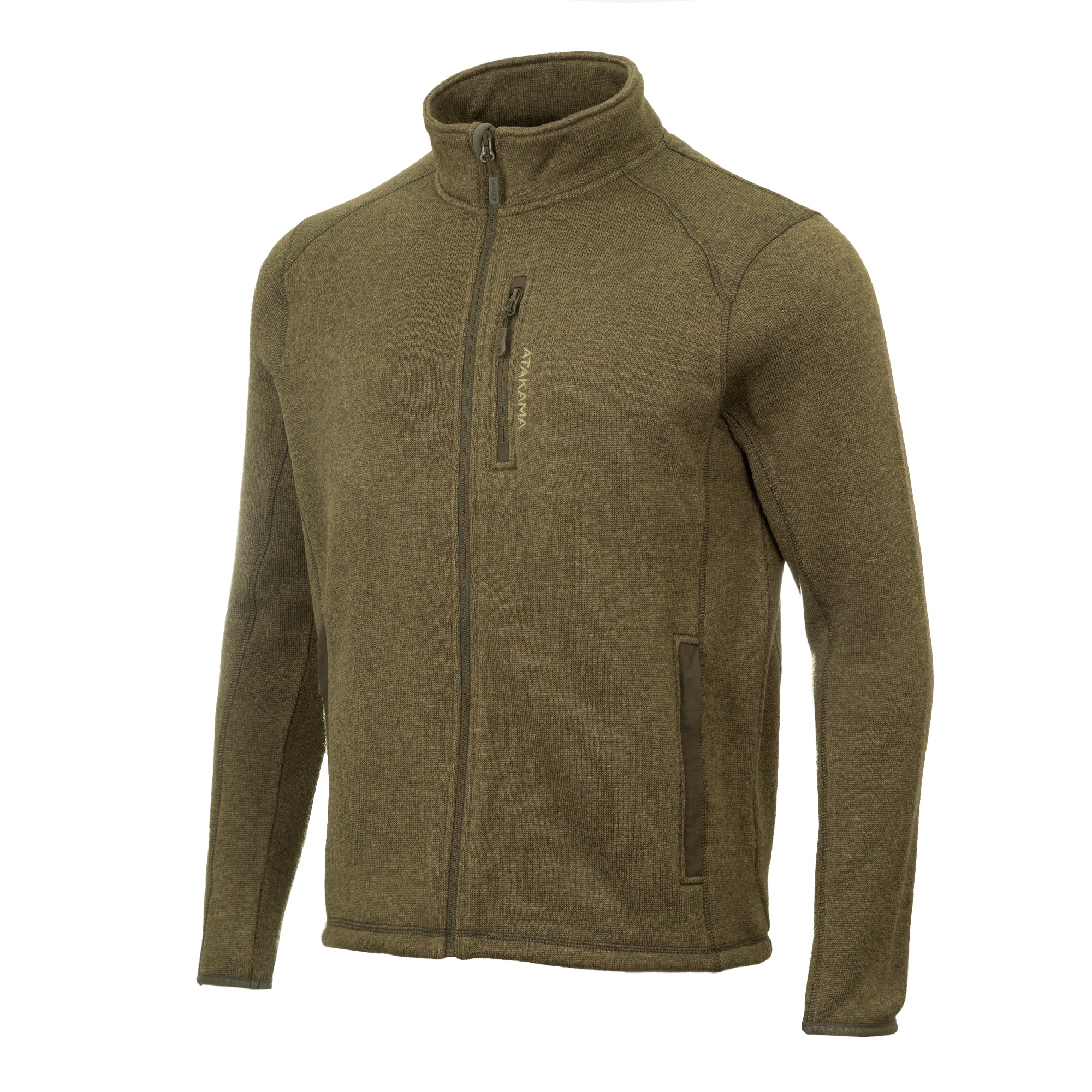 Polar tejido Full-Zip Hombre Tundra jaspeado Verde