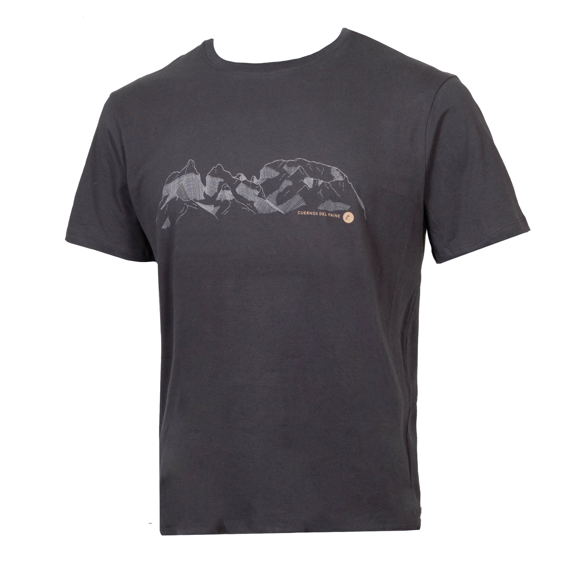 Polera Cuernos del Paine manga corta hombre Gris