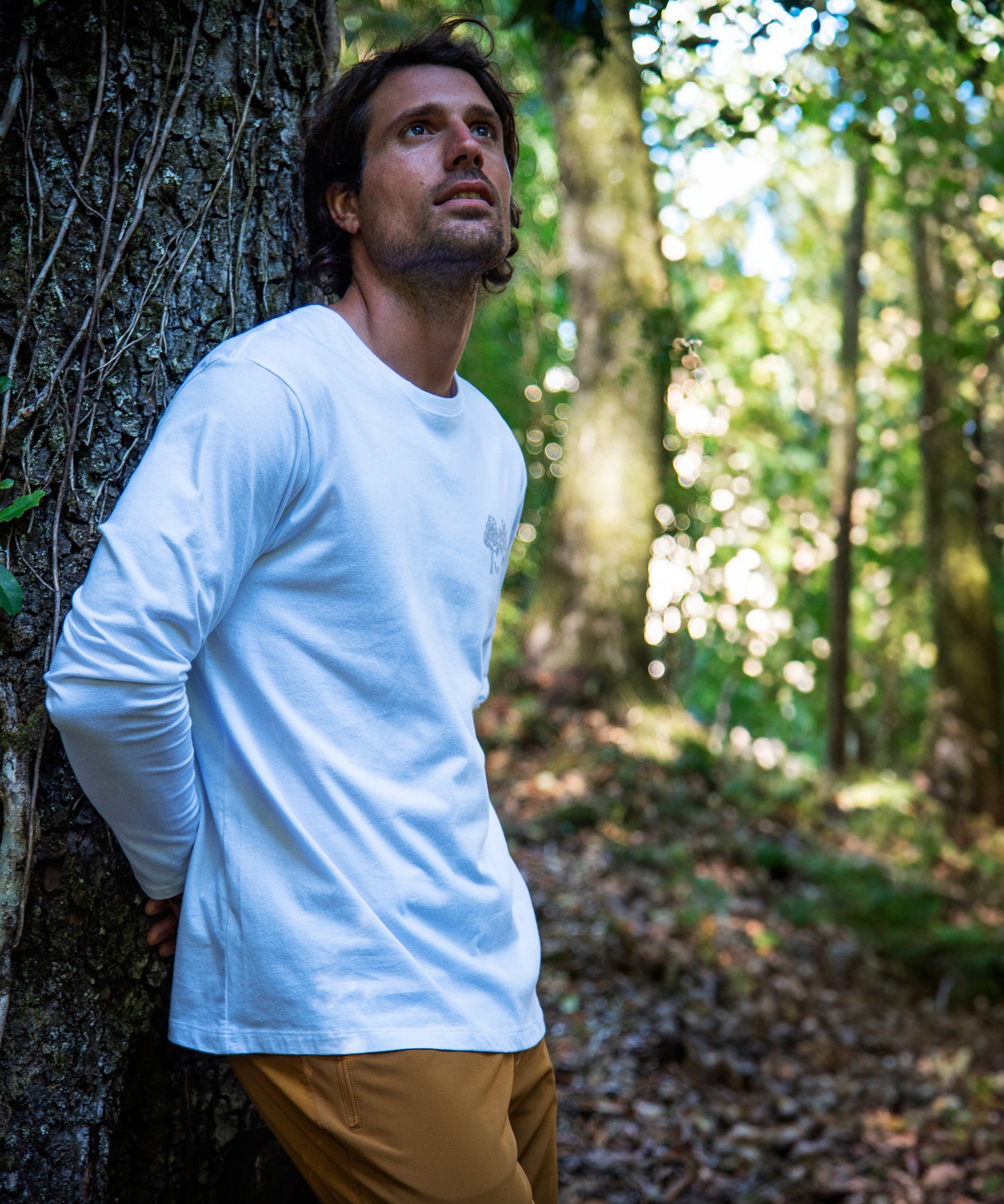 Polera Coihue manga larga hombre Blanco