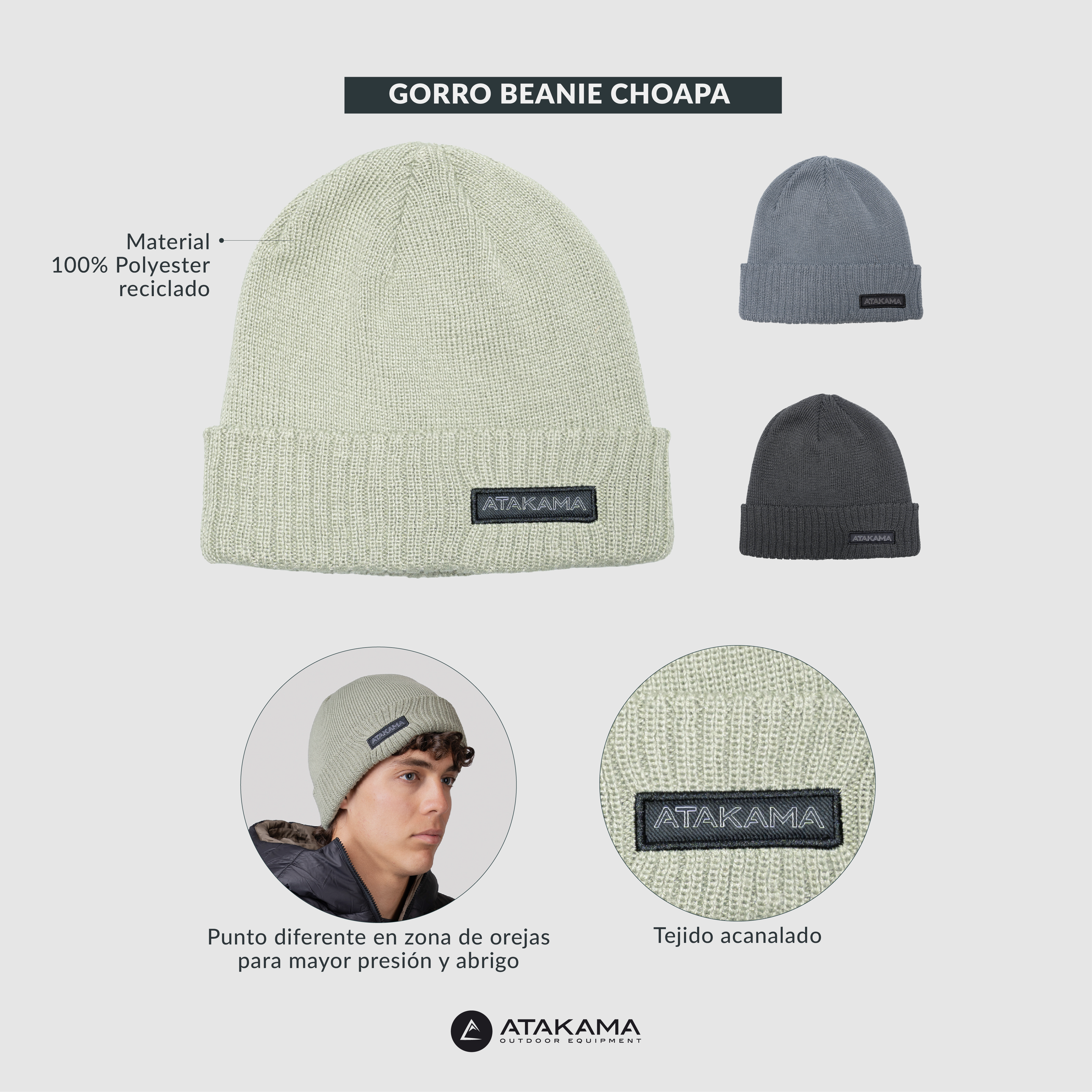 Gorro Beanie Choapa Celeste