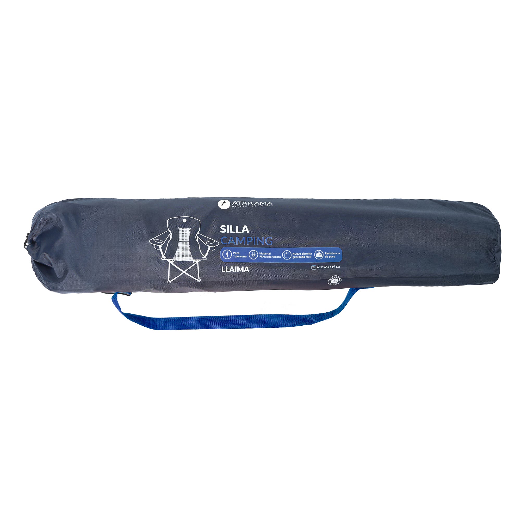 Silla de camping Llaima XL Azul/gris