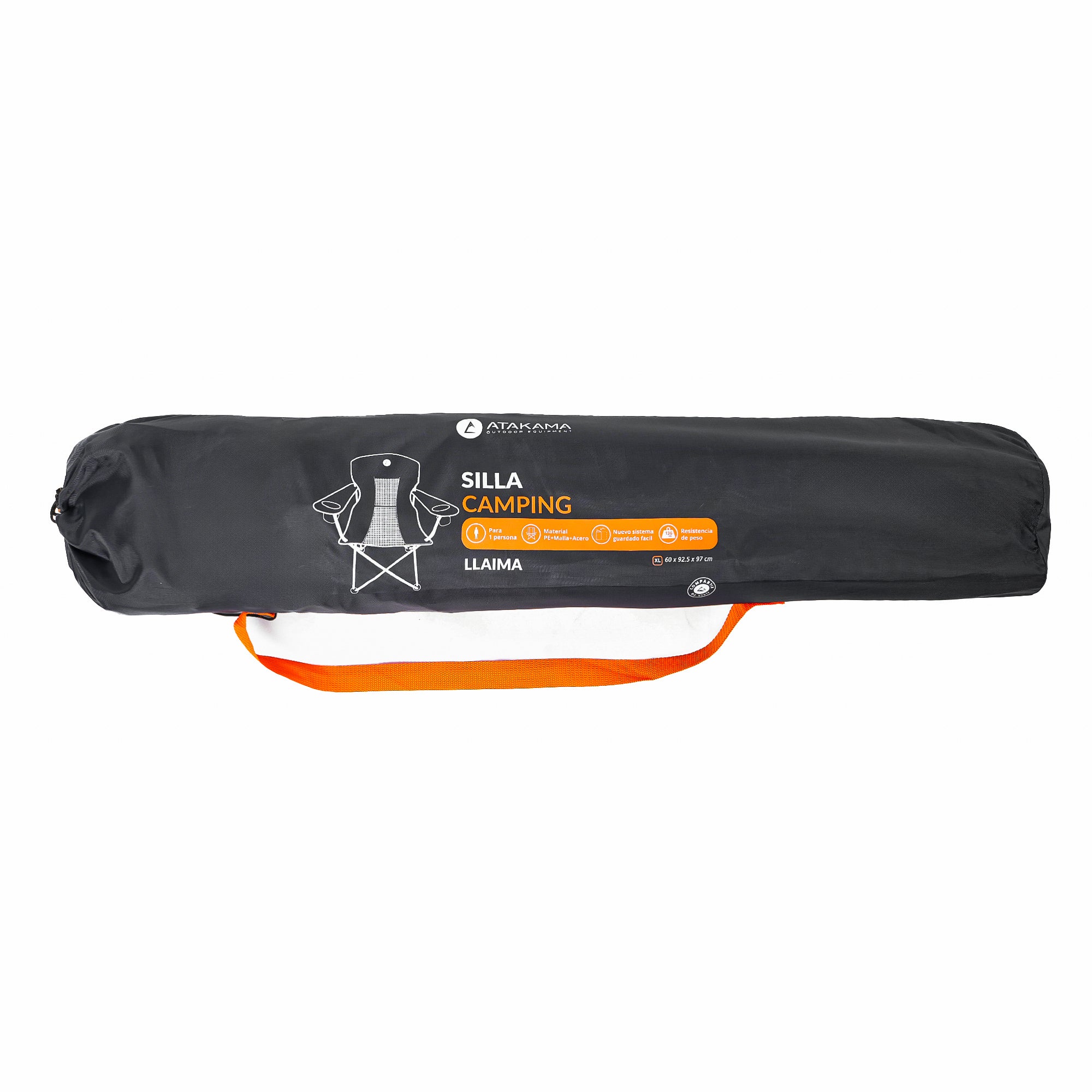 Silla de camping Llaima XL Gris/Naranjo