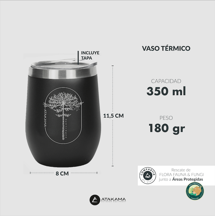 Vaso térmico Araucaria 350 ml Negro