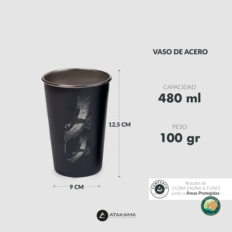 Set de 4 vasos fauna chilena 480 ml
