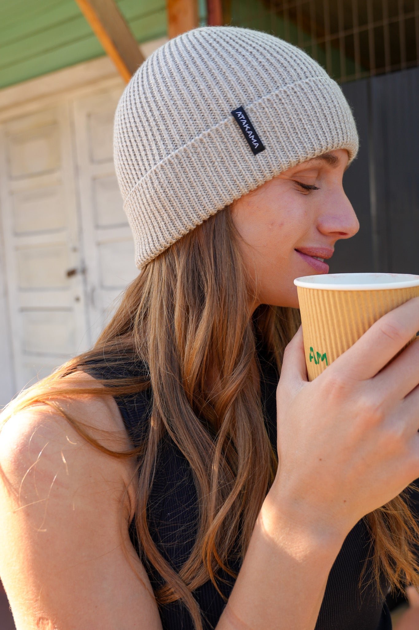 Gorro Beanie Trancura Lana Merino Beige