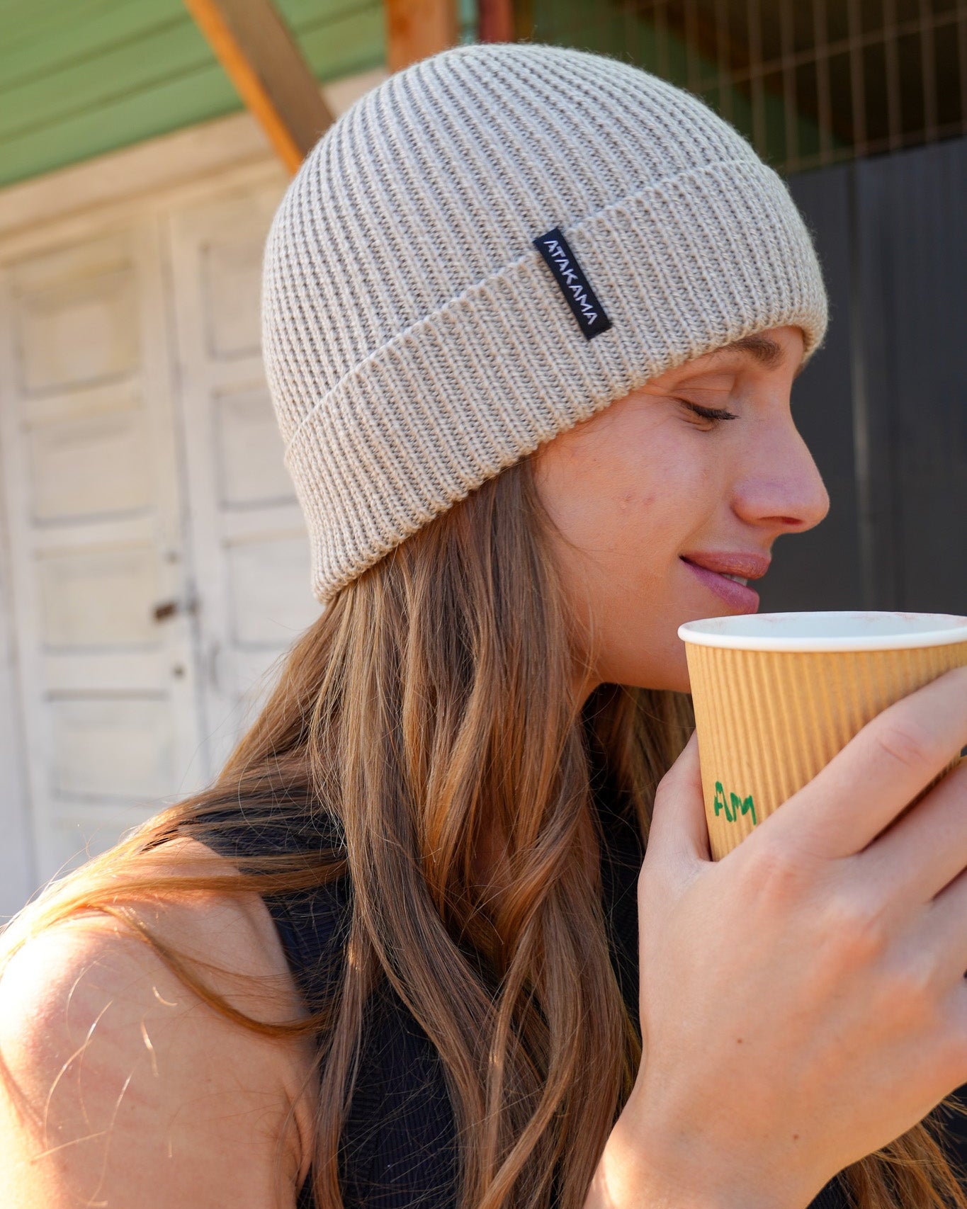 Gorro Beanie Trancura Lana Merino Beige