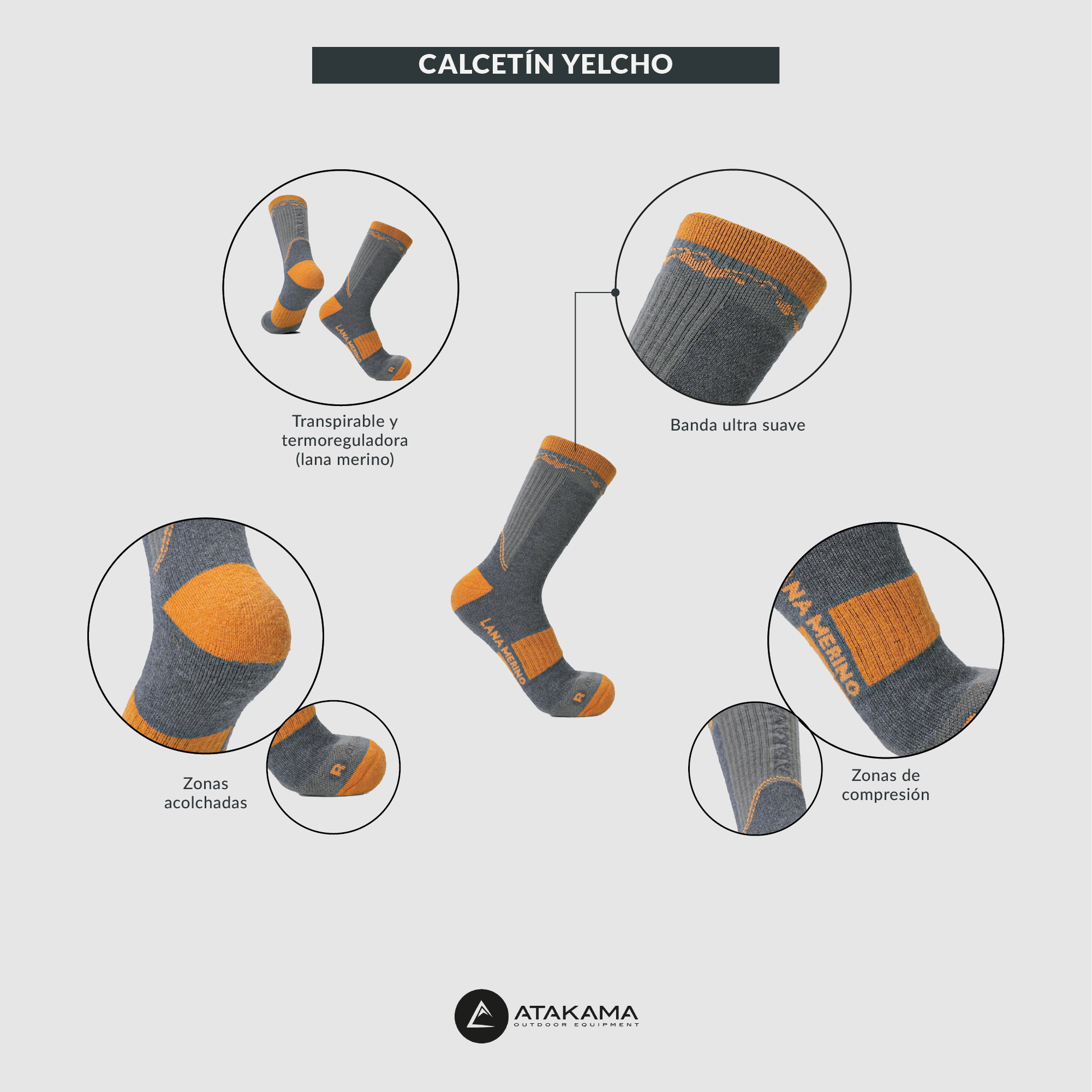 Calcetines trekking Yelcho de Lana Merino Unisex