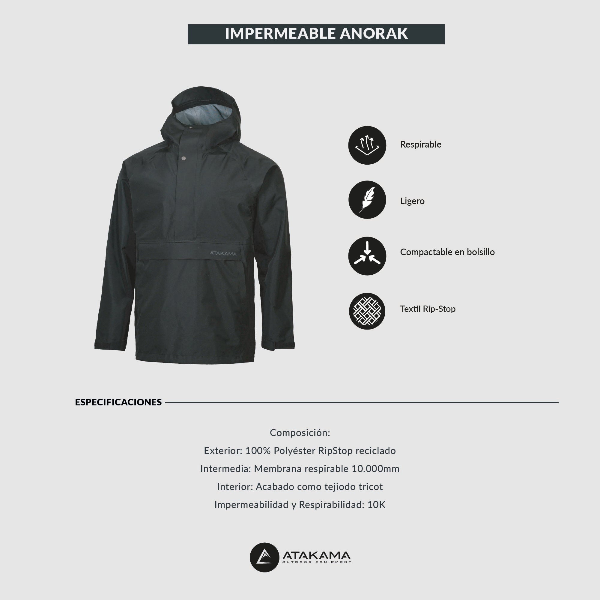 Chaqueta Impermeable hombre anorak Frontera
