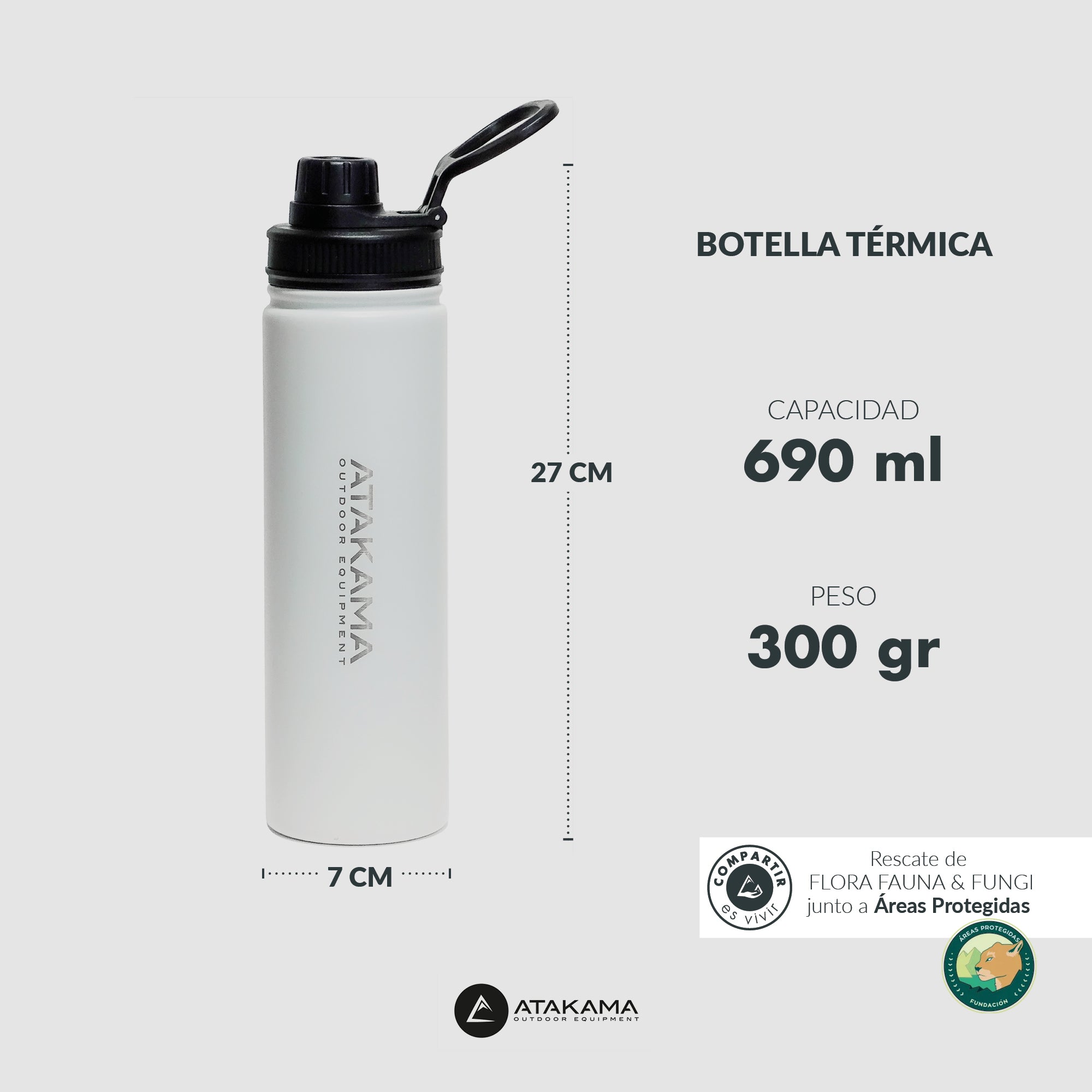 Botella térmica 690 ml Blanco