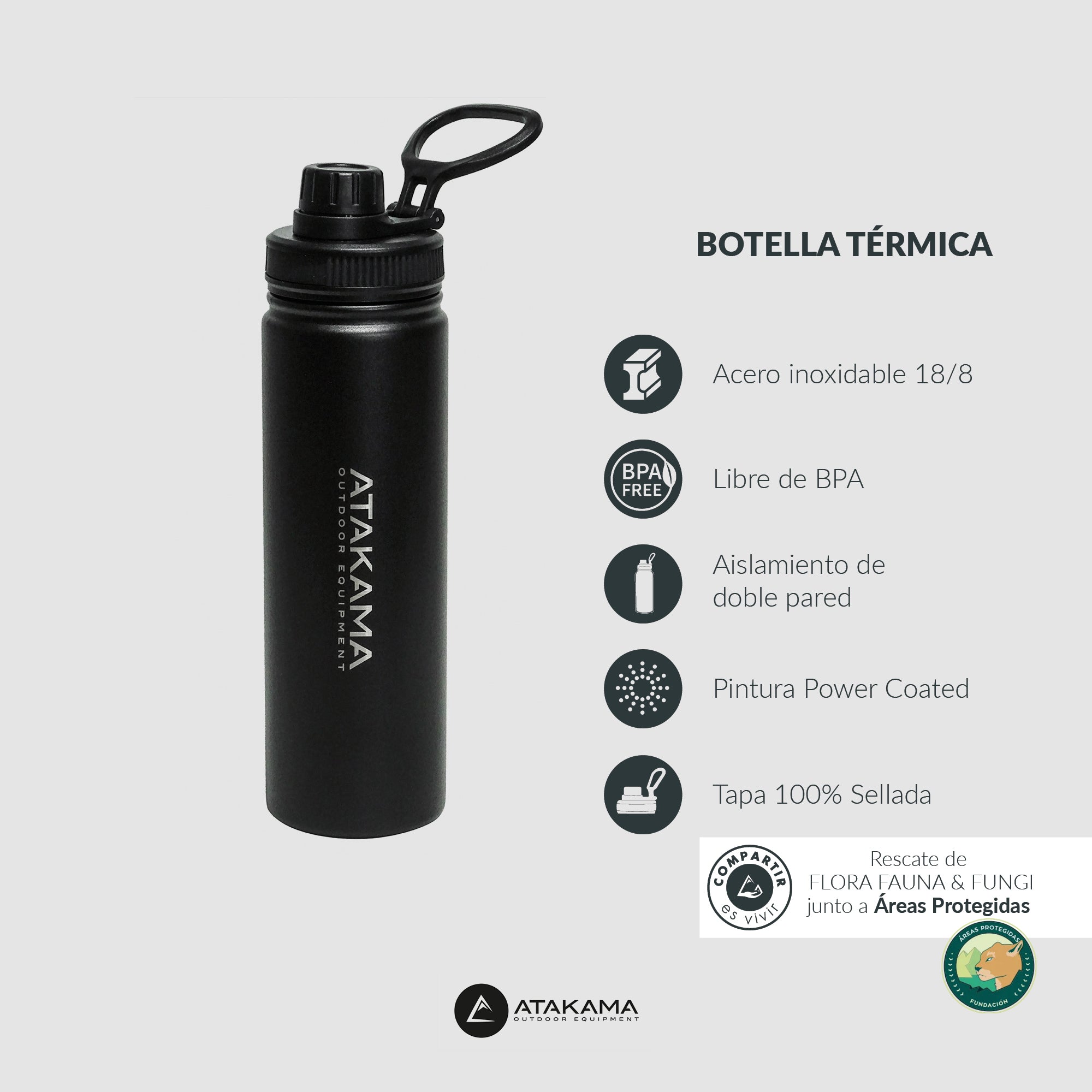 Botella térmica 690 ml Negro