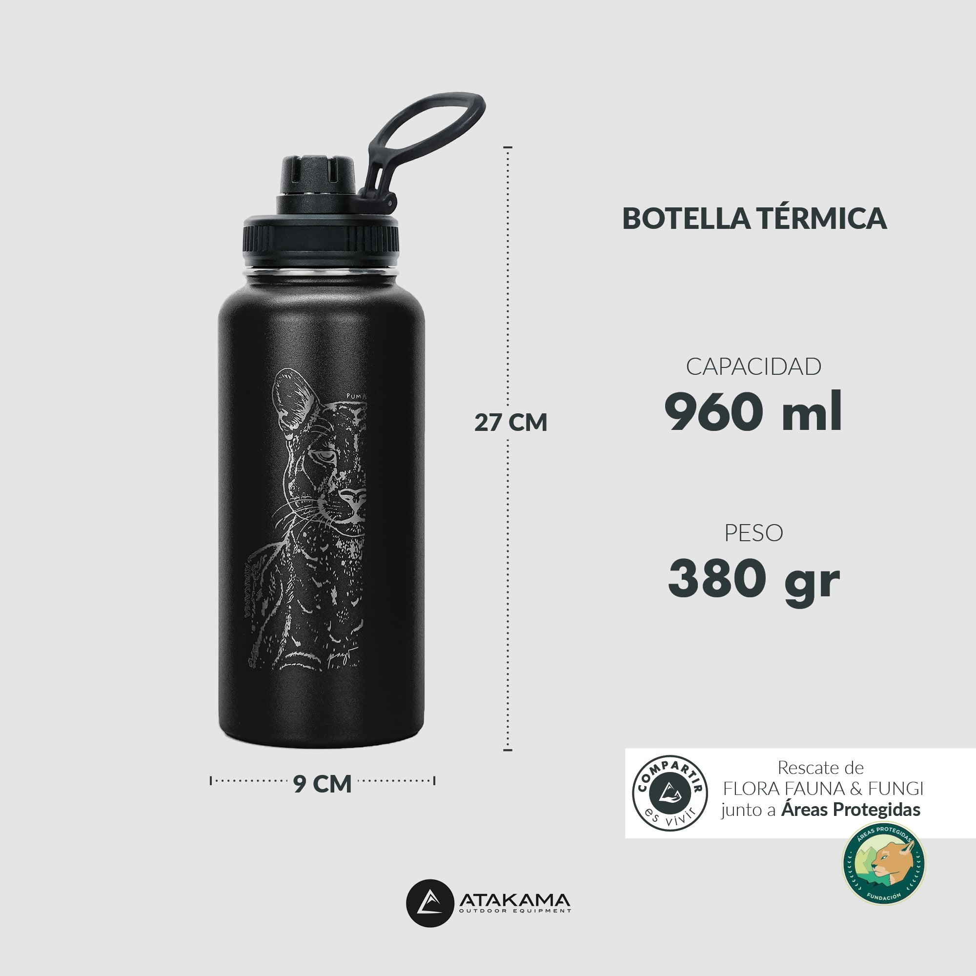 Botella térmica Puma 960 ml Negra