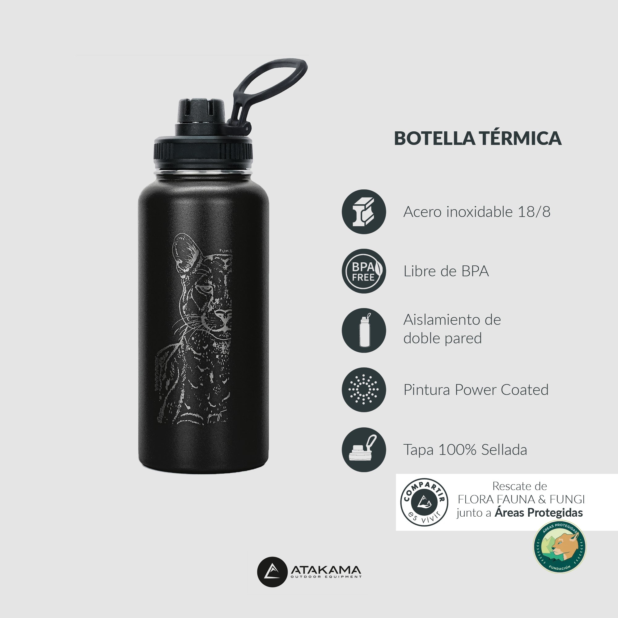 Botella térmica Puma 960 ml Negra