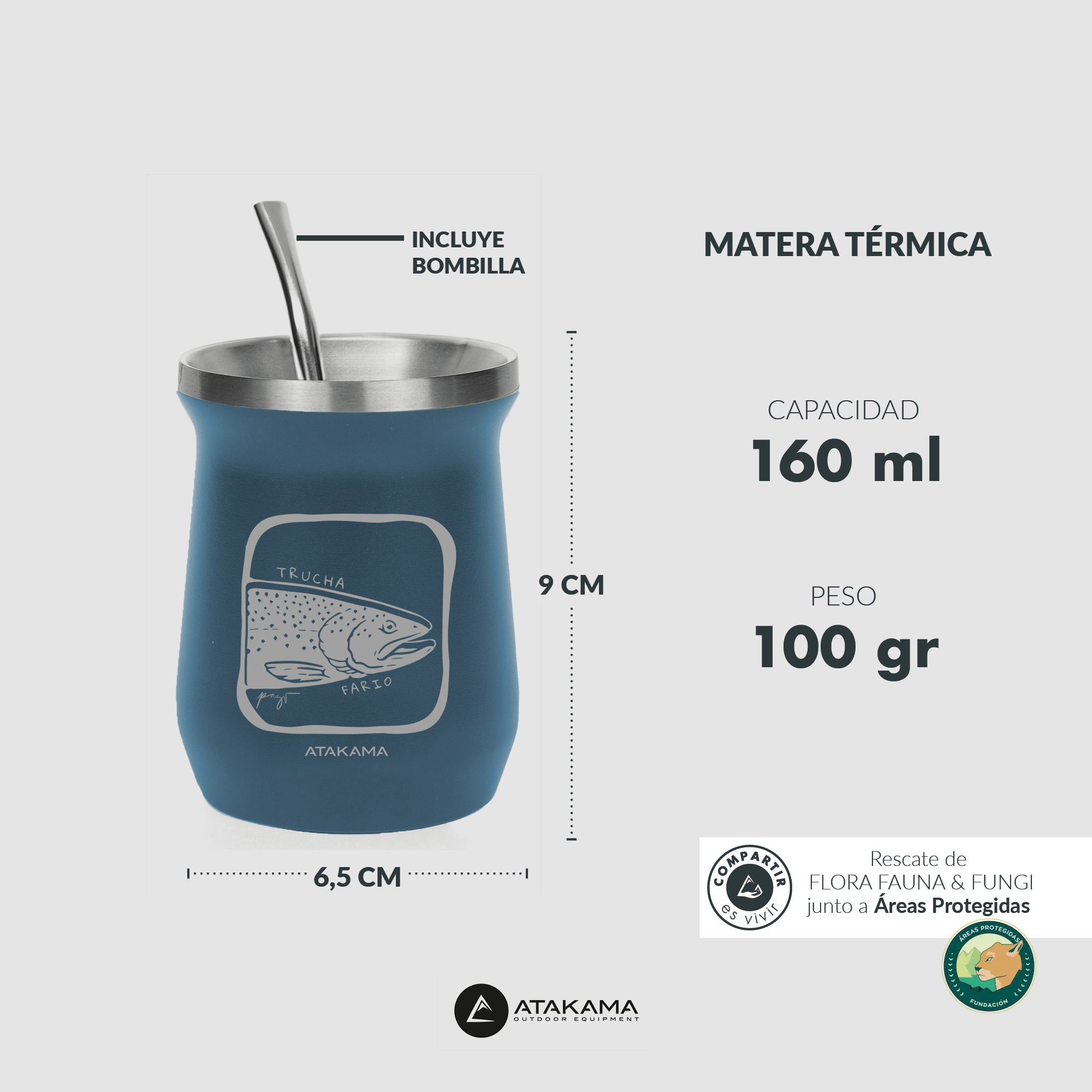 Matera térmica Trucha Fario 160 ml Azul